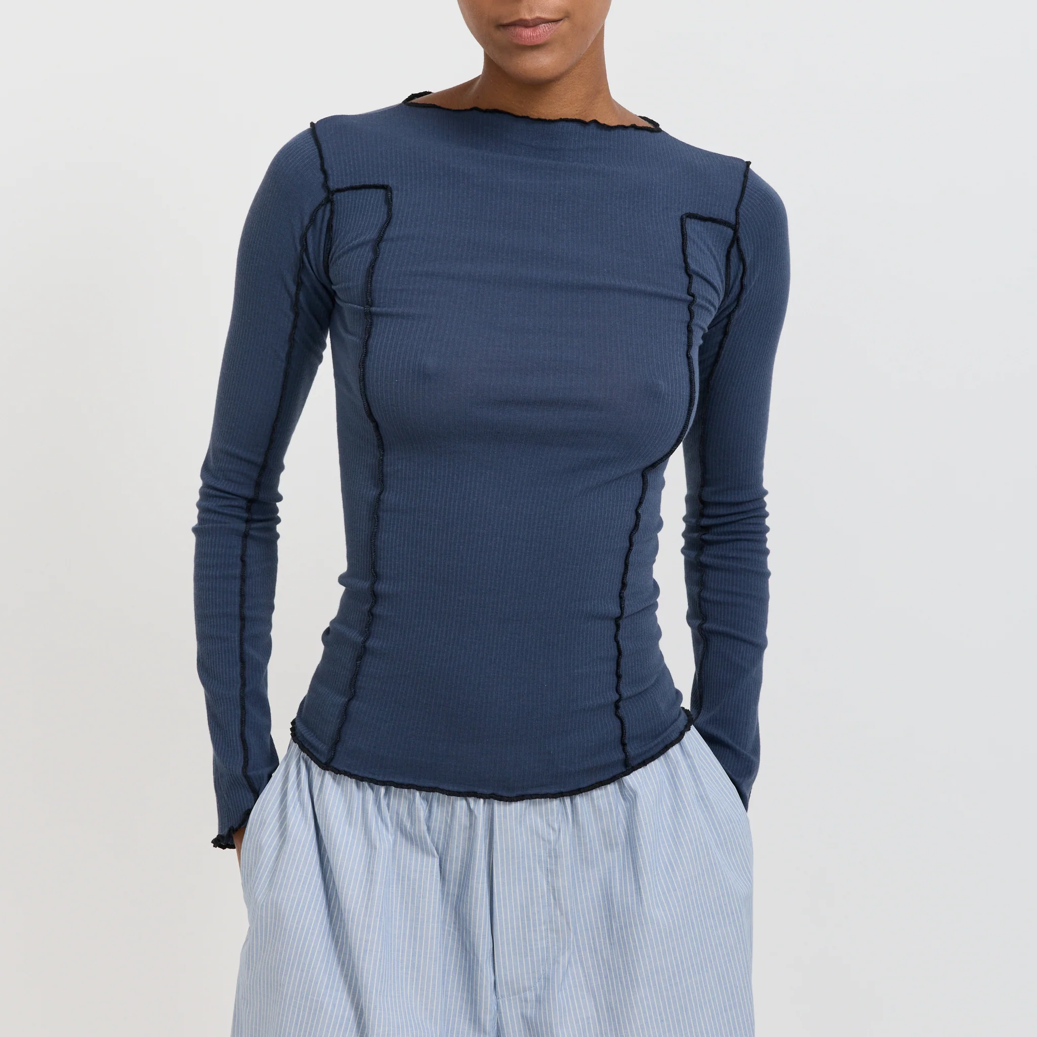 Omato Long Sleeve Tee Preston Blue - Image 5