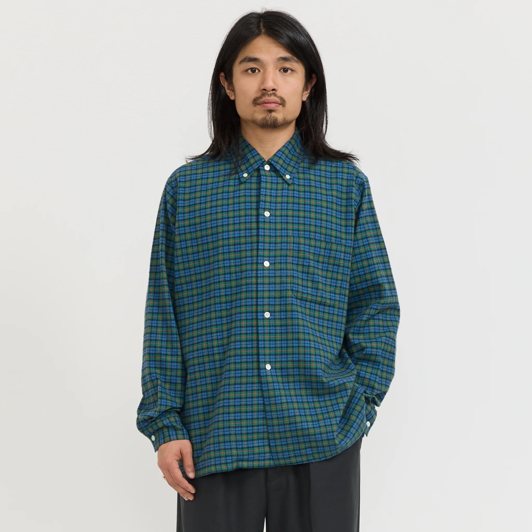 Open B.D. Dobby Plaid Blue Plaid