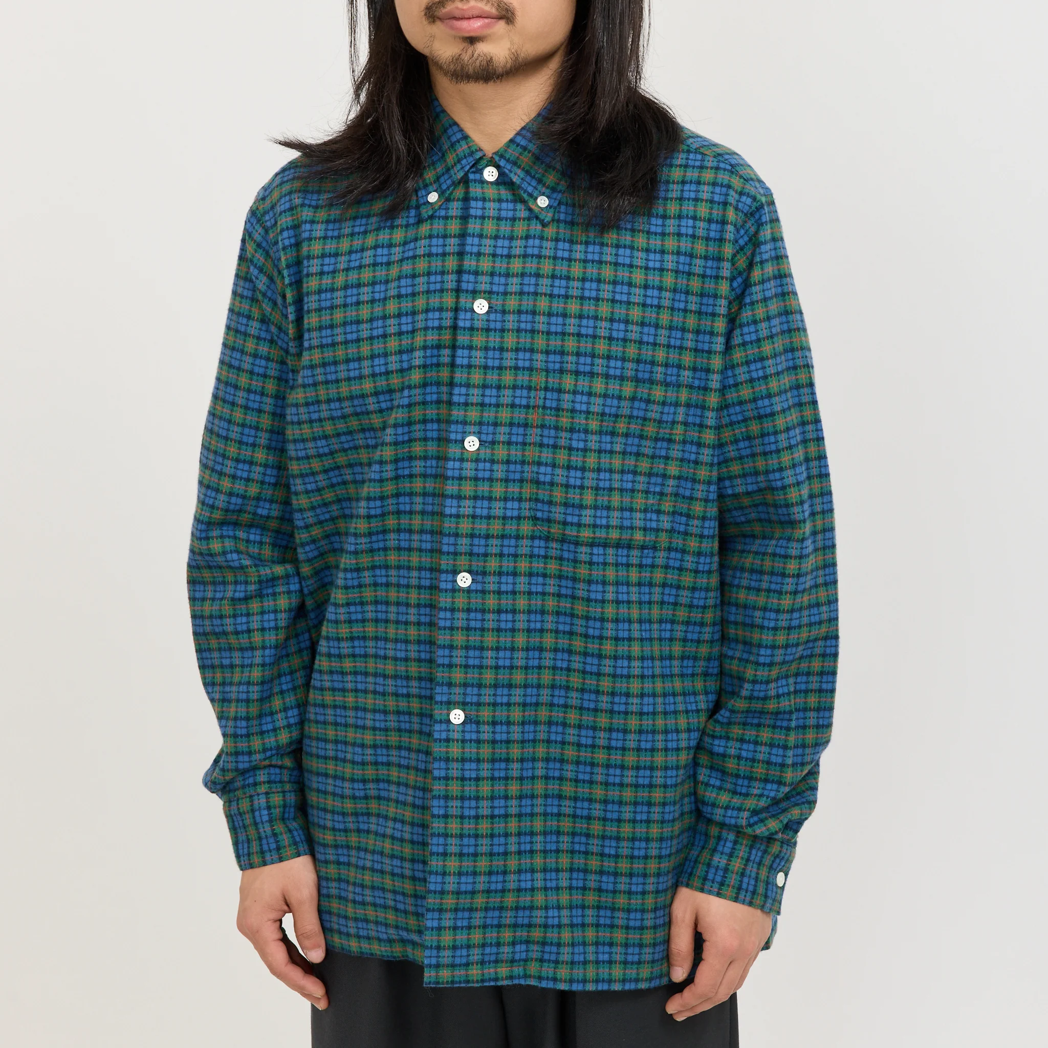 Open B.D. Dobby Plaid Blue Plaid - Image 5
