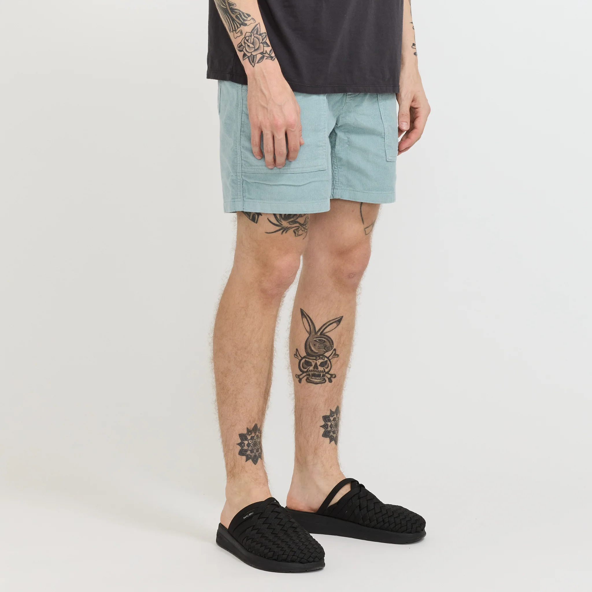 Organic Cotton Cord Utility Shorts - 6 in. Thermal Blue