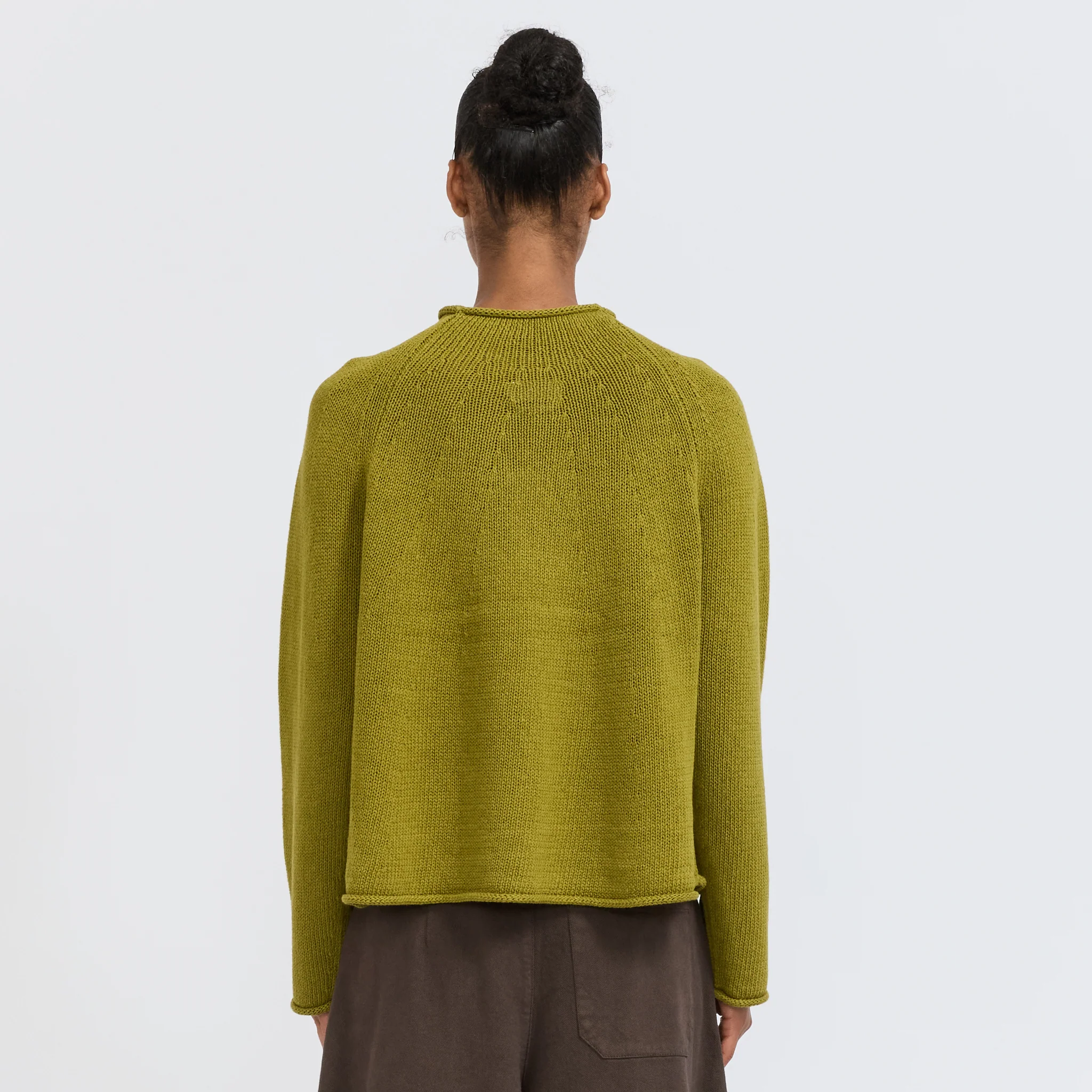 Organic Cotton Linen Easy Sweater Olivine - Image 4