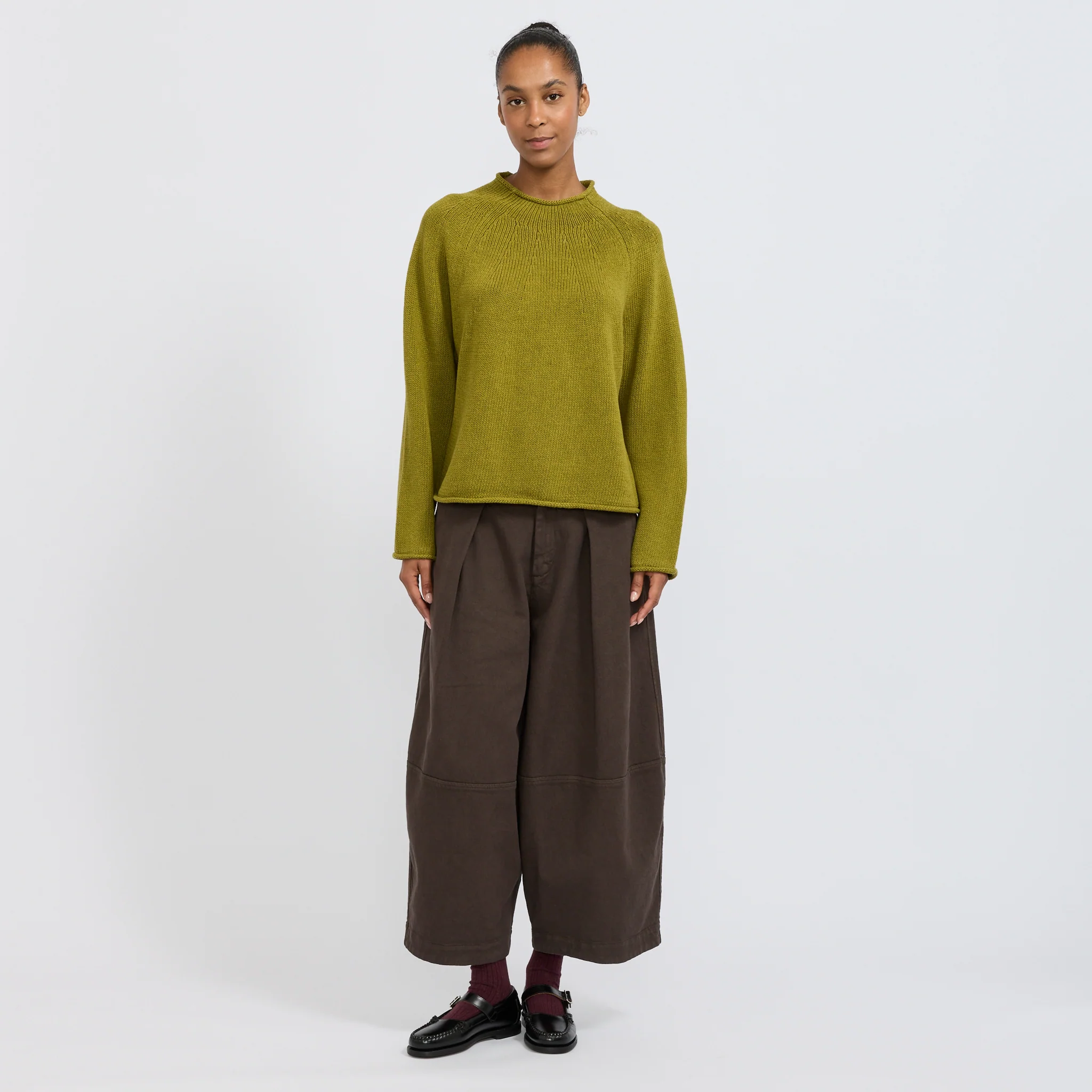 Organic Cotton Linen Easy Sweater Olivine - Image 6