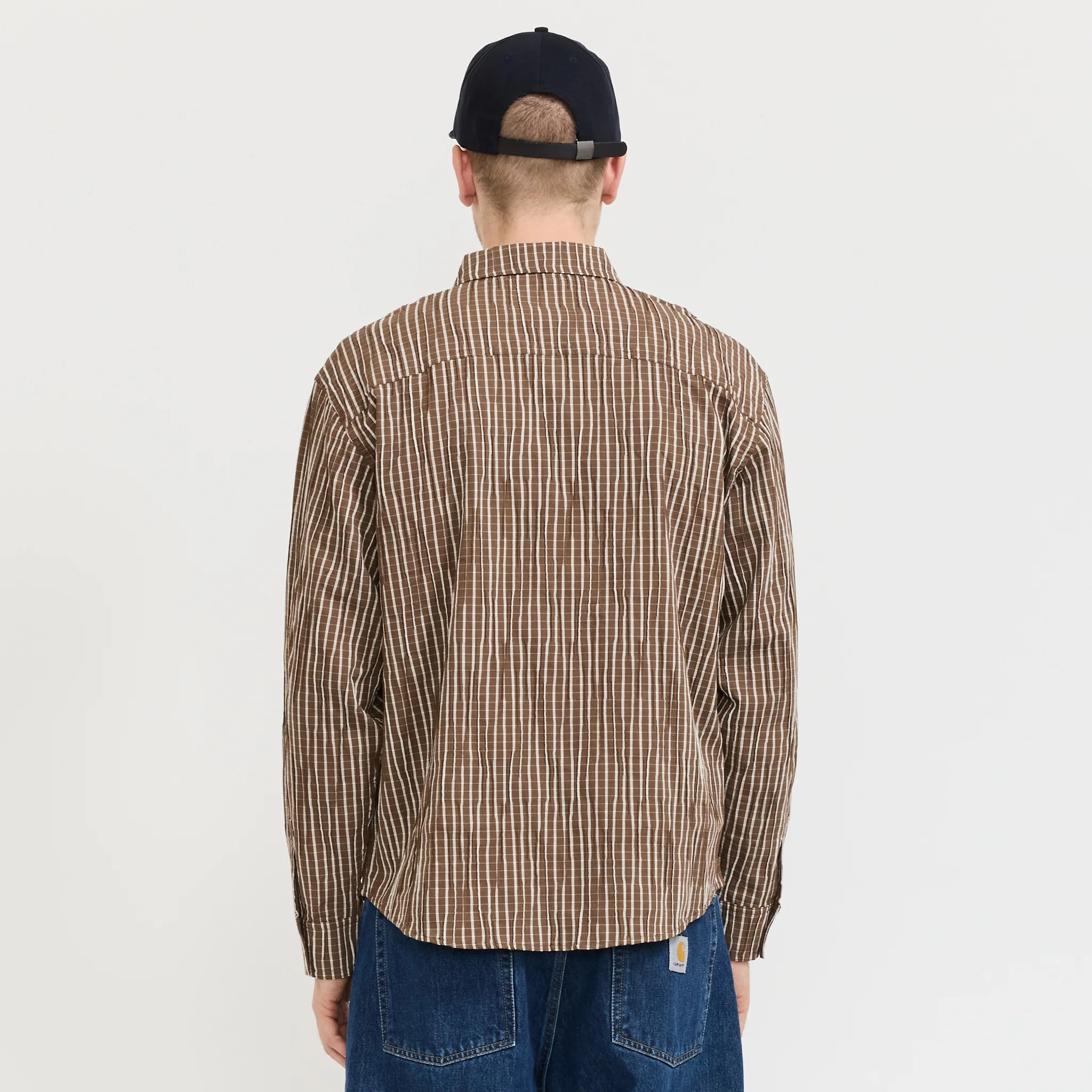Organic Placket Button Up Shirt Brown - Image 4