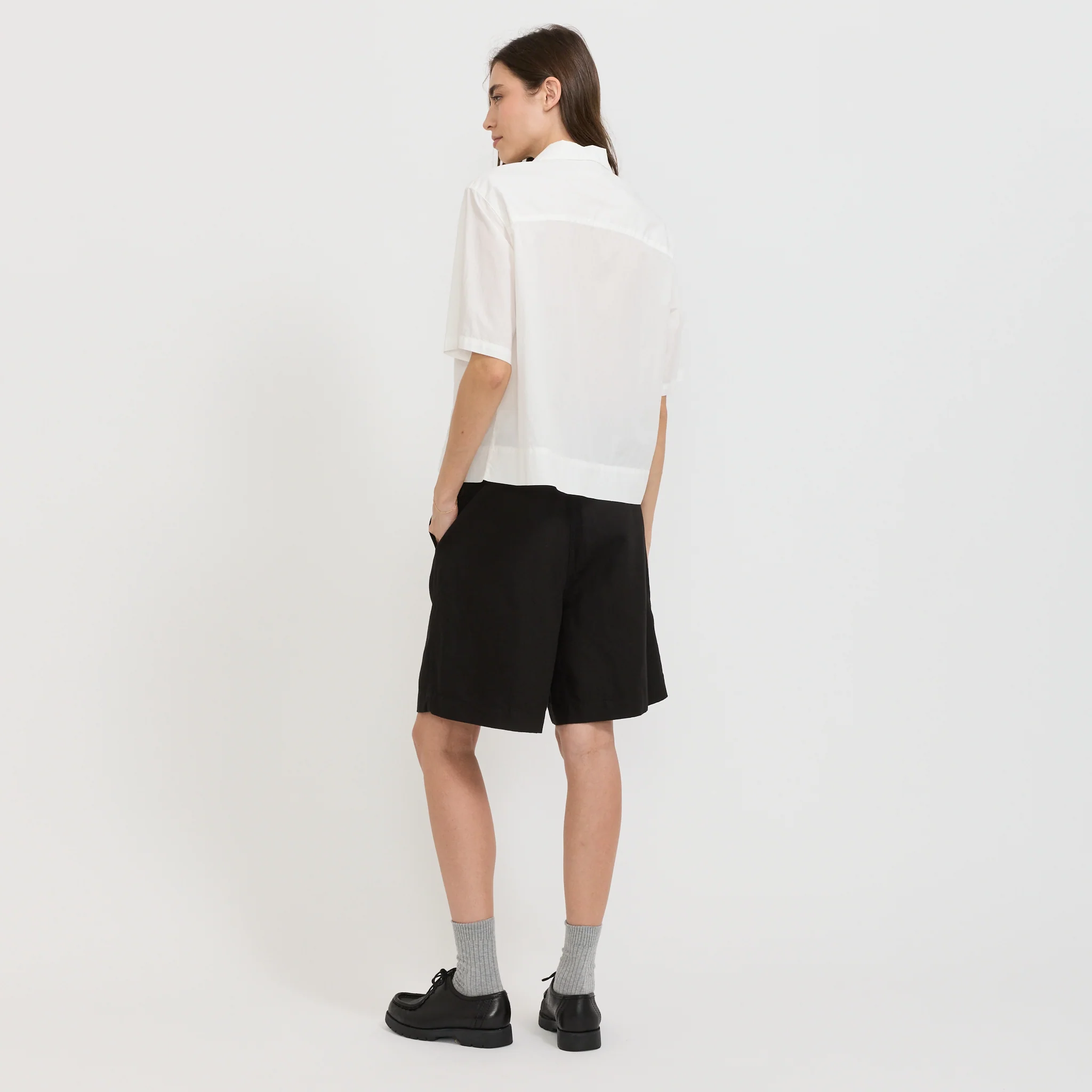 Pale Linen Banding Shorts Black - Image 7