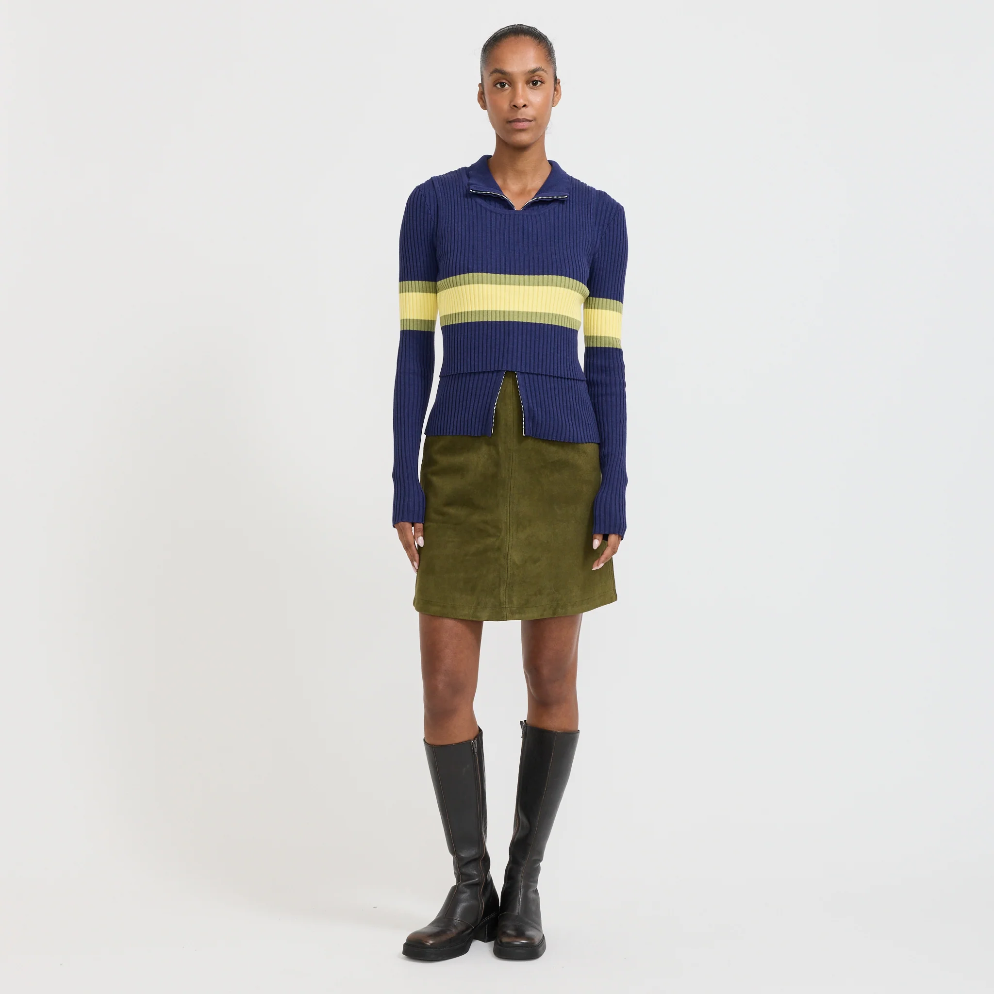 Parker Double Up Sweater Navy Stripe - Image 14