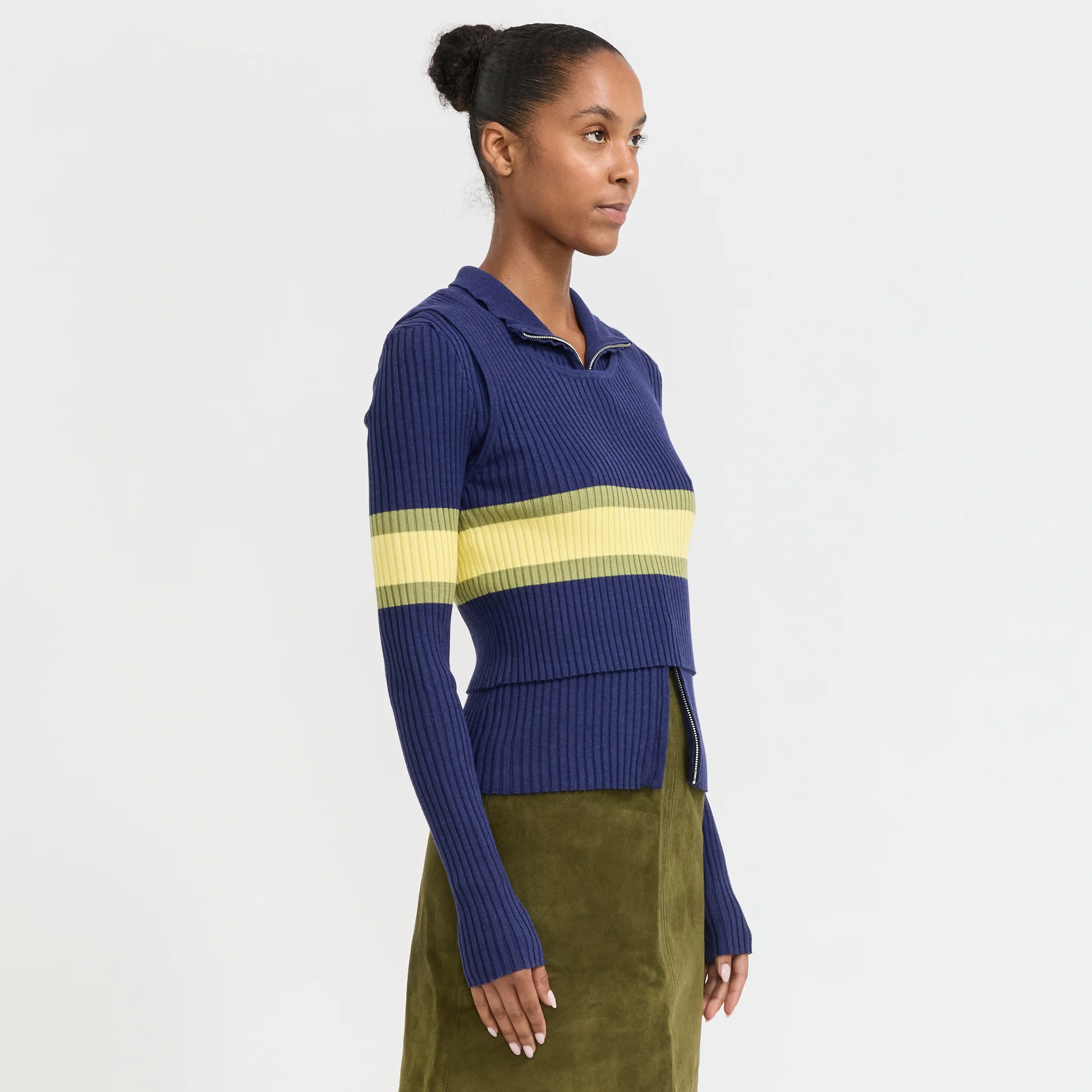 Parker Double Up Sweater Navy Stripe - Image 2
