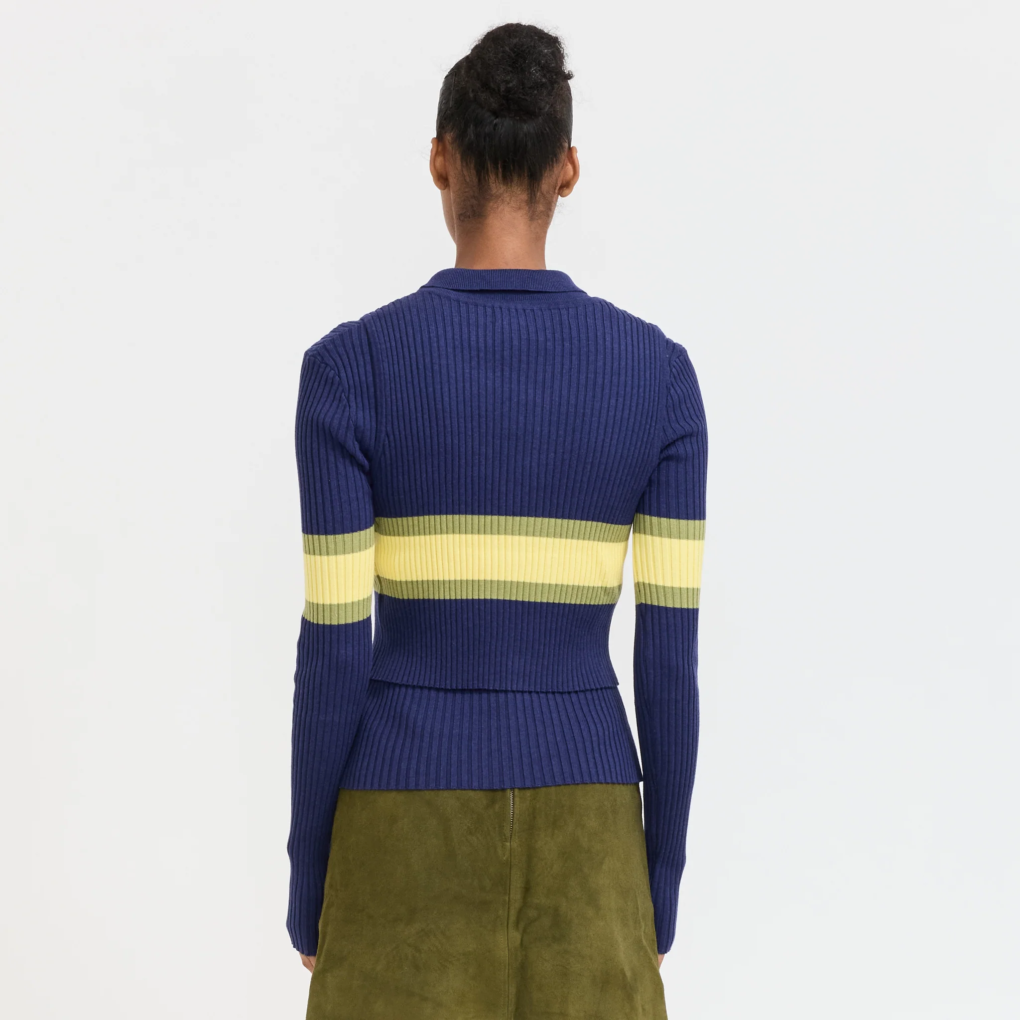 Parker Double Up Sweater Navy Stripe - Image 4