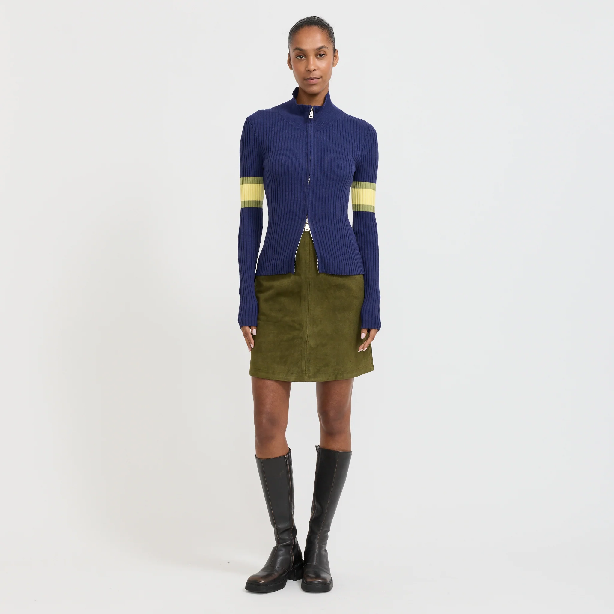 Parker Double Up Sweater Navy Stripe - Image 6
