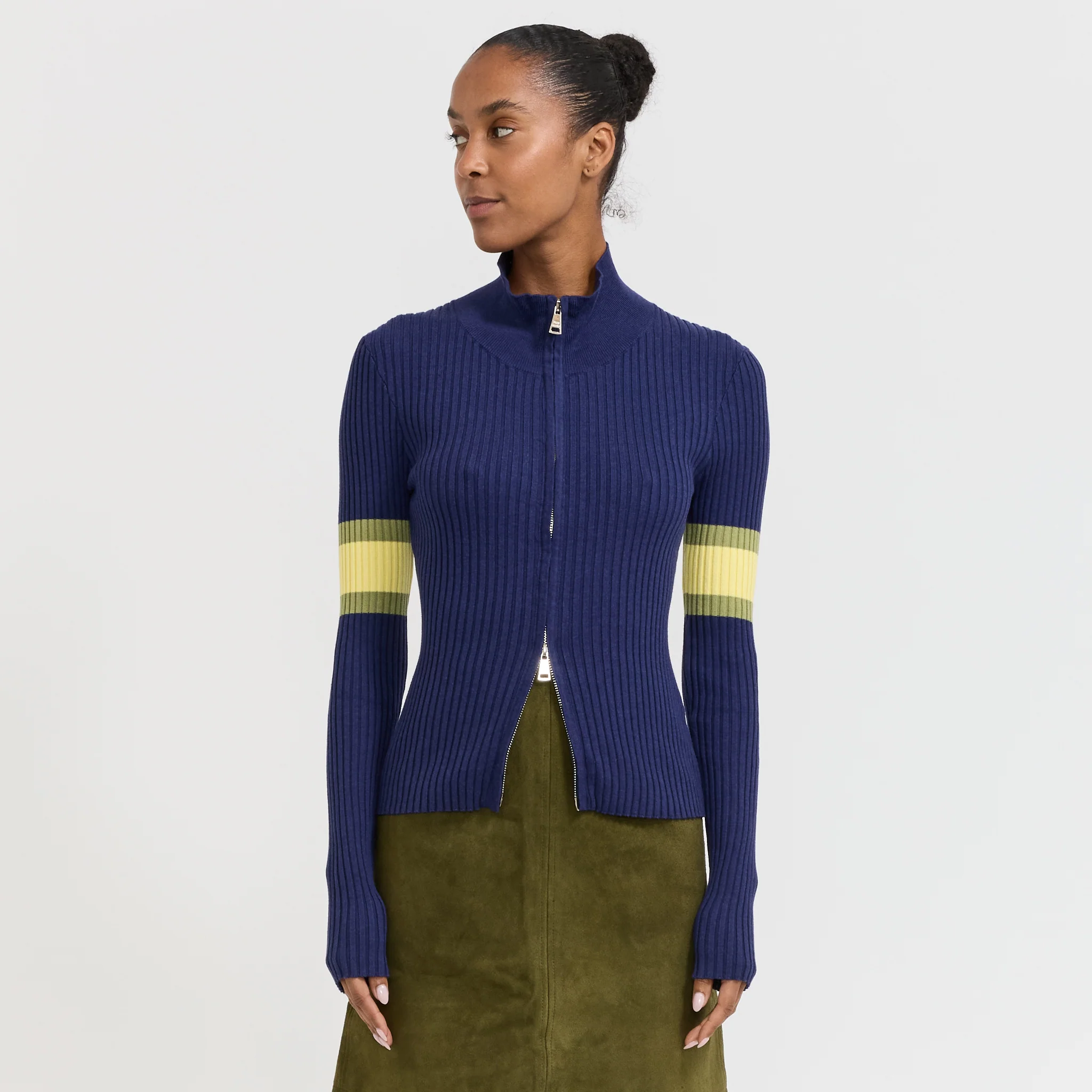 Parker Double Up Sweater Navy Stripe - Image 7
