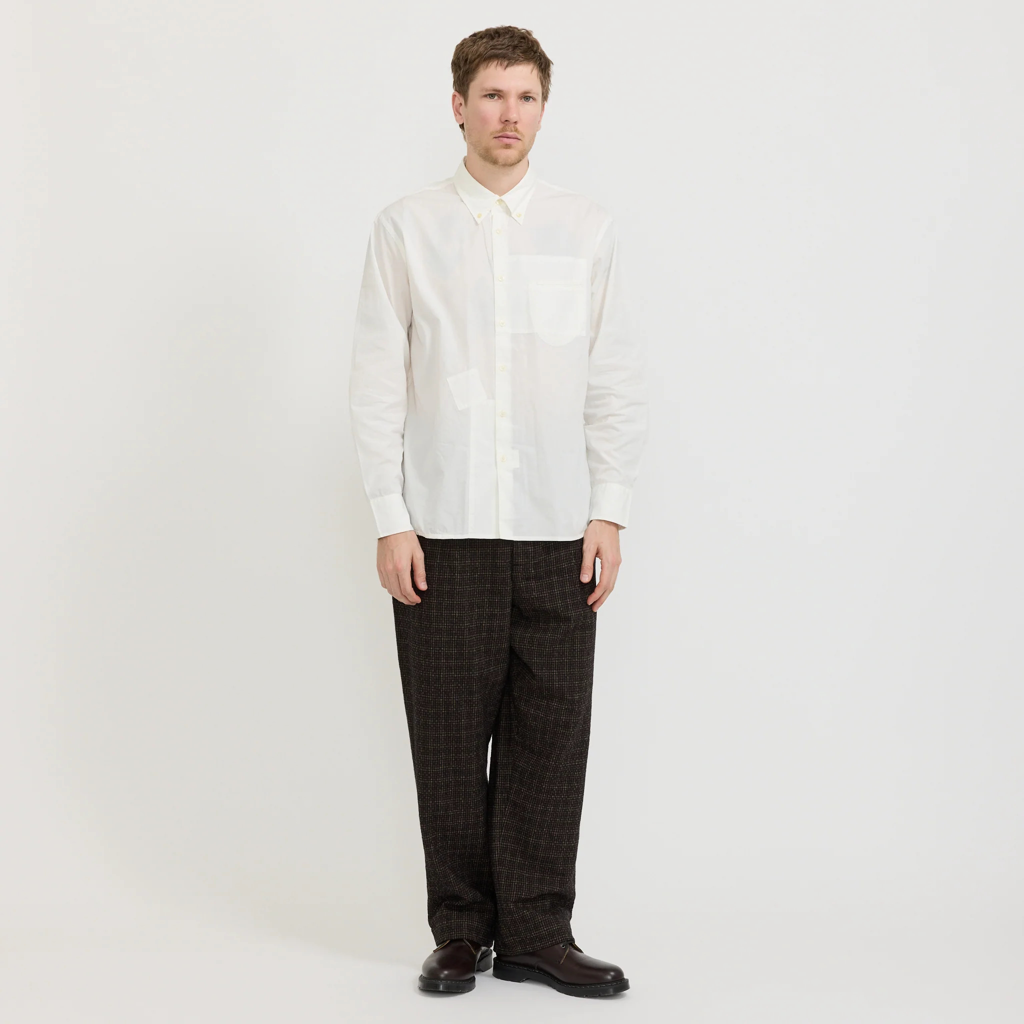 Patched Lazy Day Shirt Poplin White - Image 2