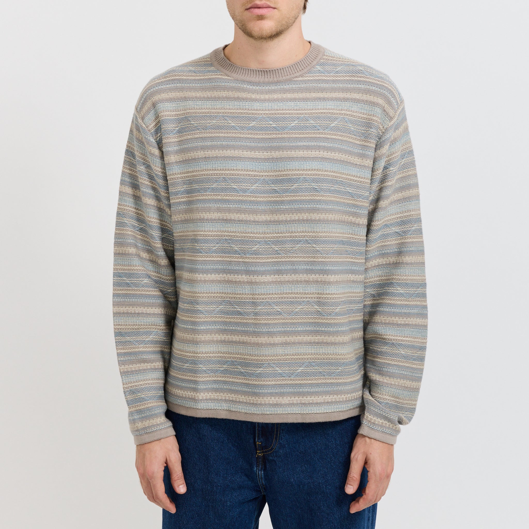 Pattern Knit Crew Slate - Image 5