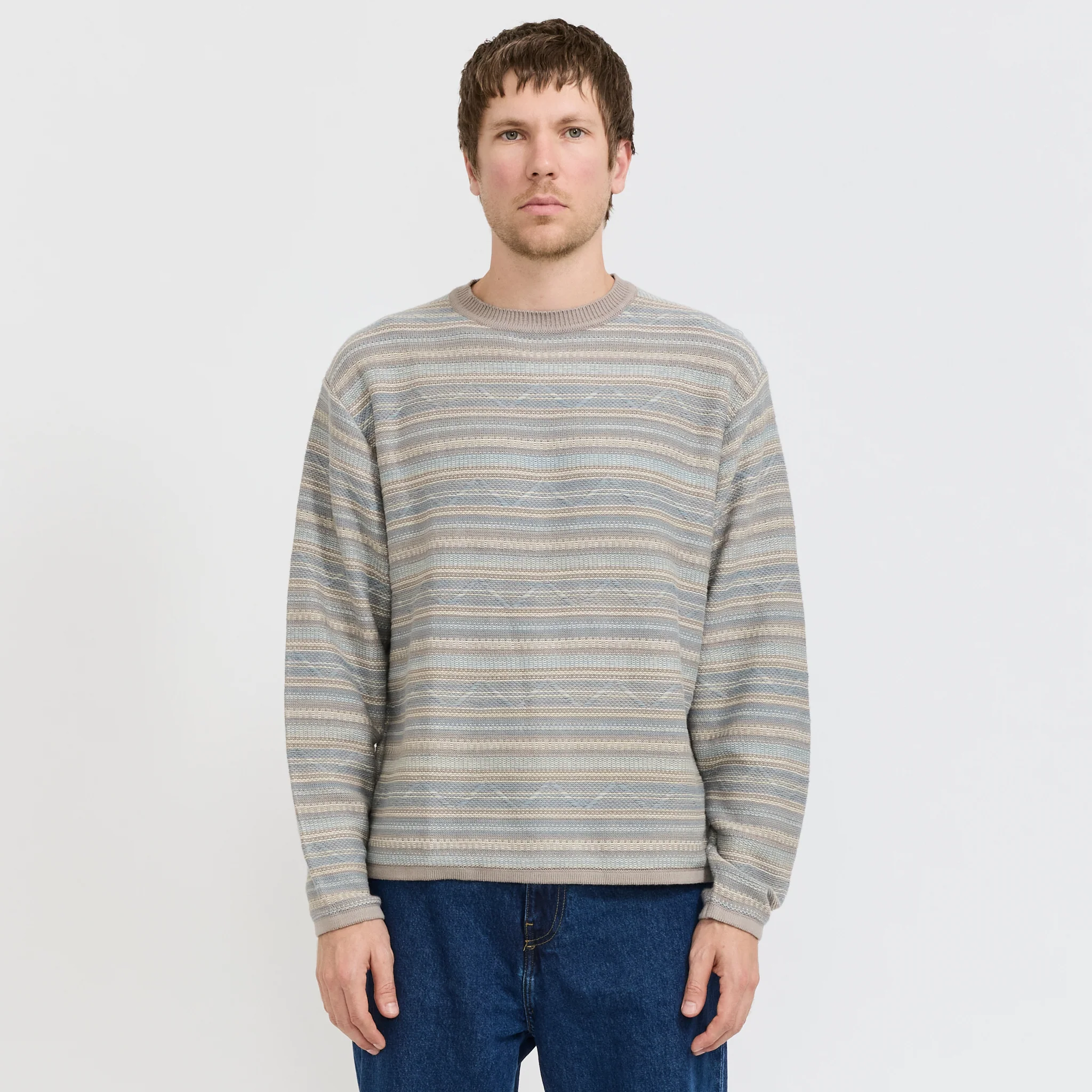 Pattern Knit Crew Slate - Image 6