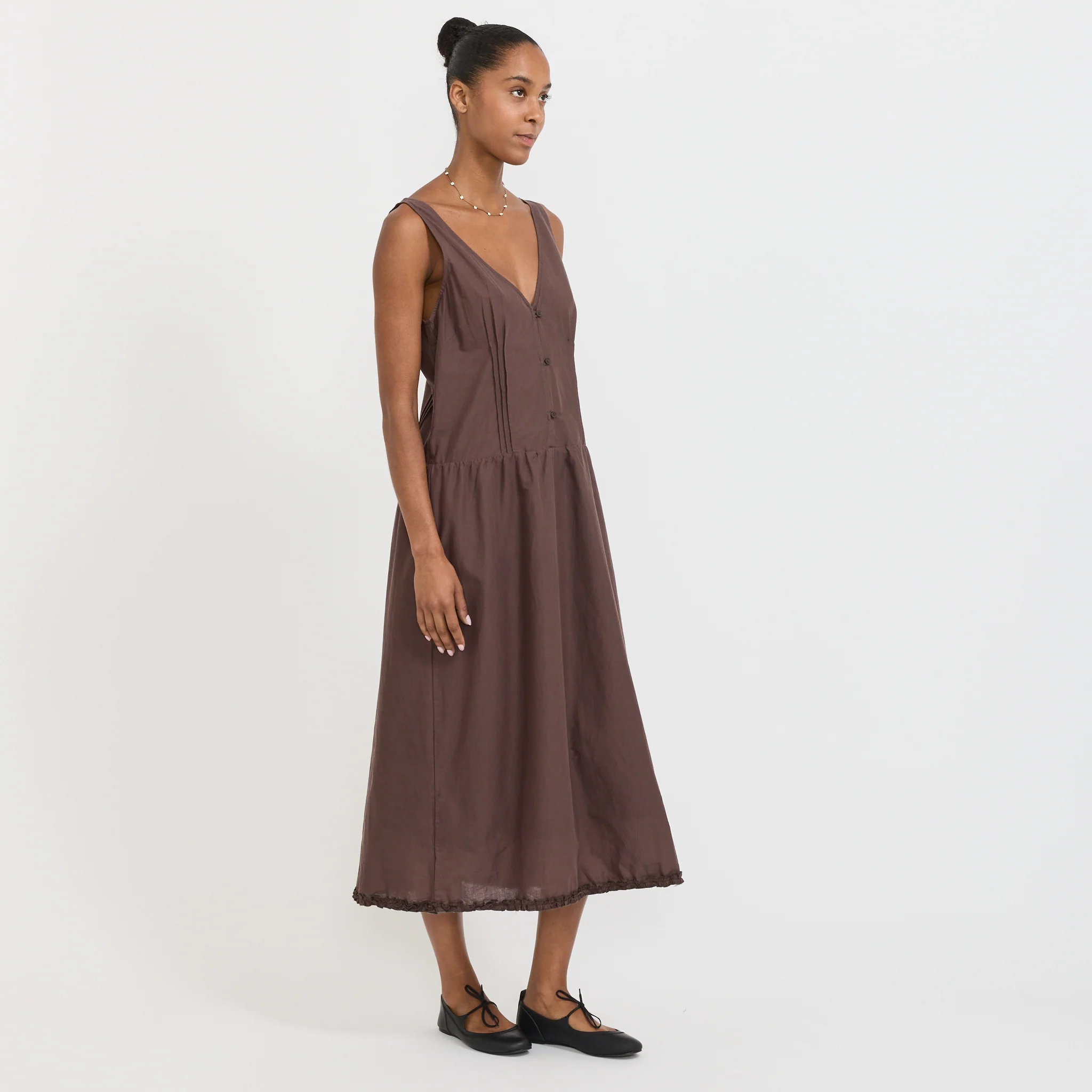 Pintuck Dress Raisin - Image 2
