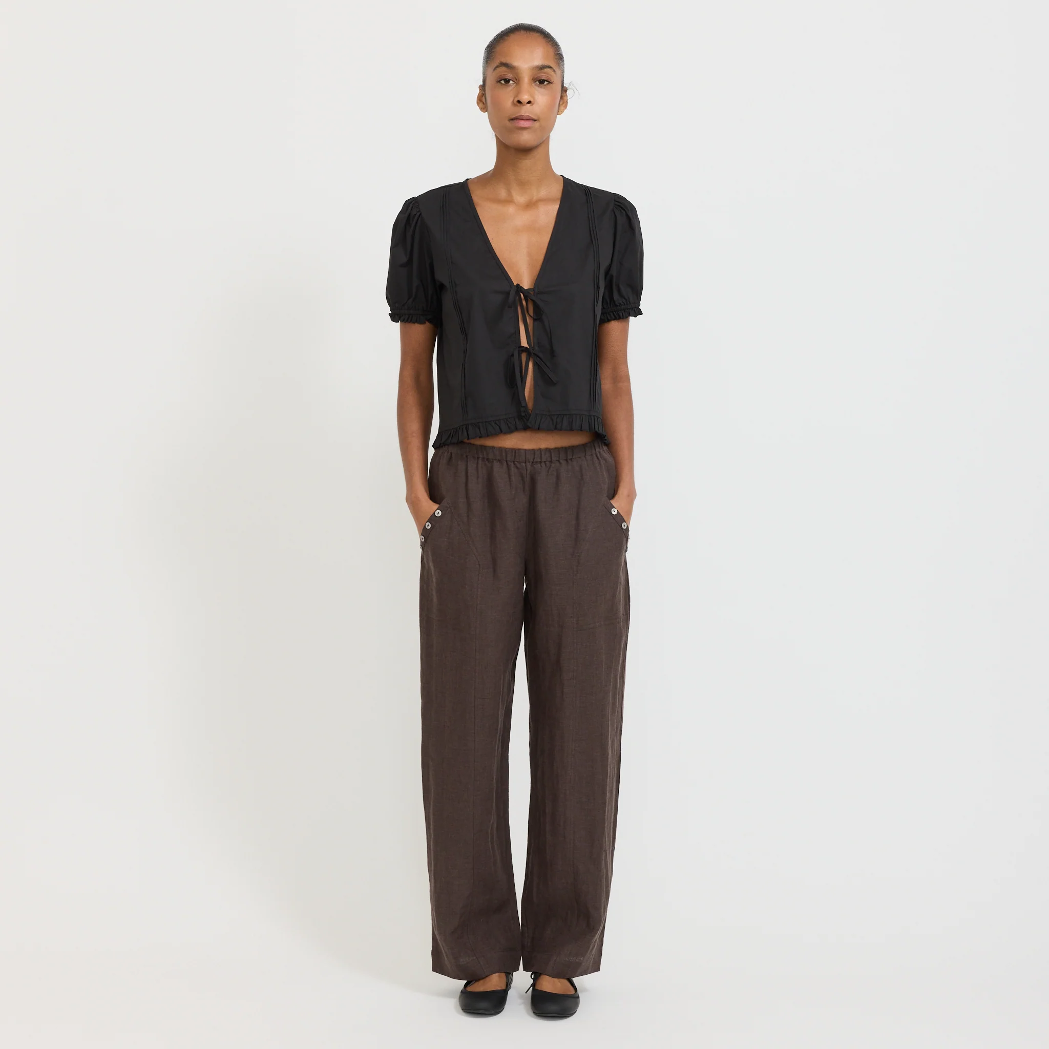 Pintuck Top Black - Image 2