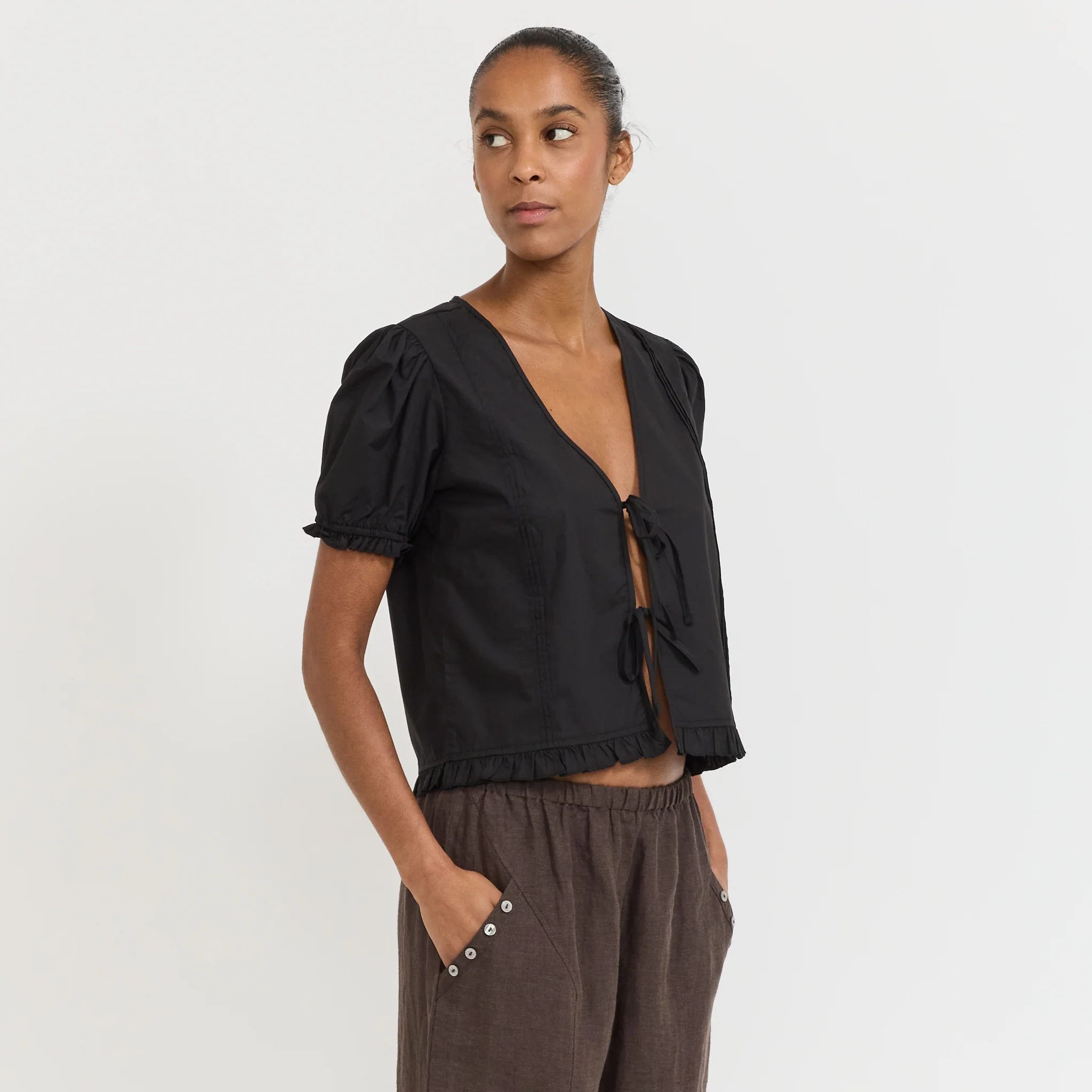 Pintuck Top Black - Image 3
