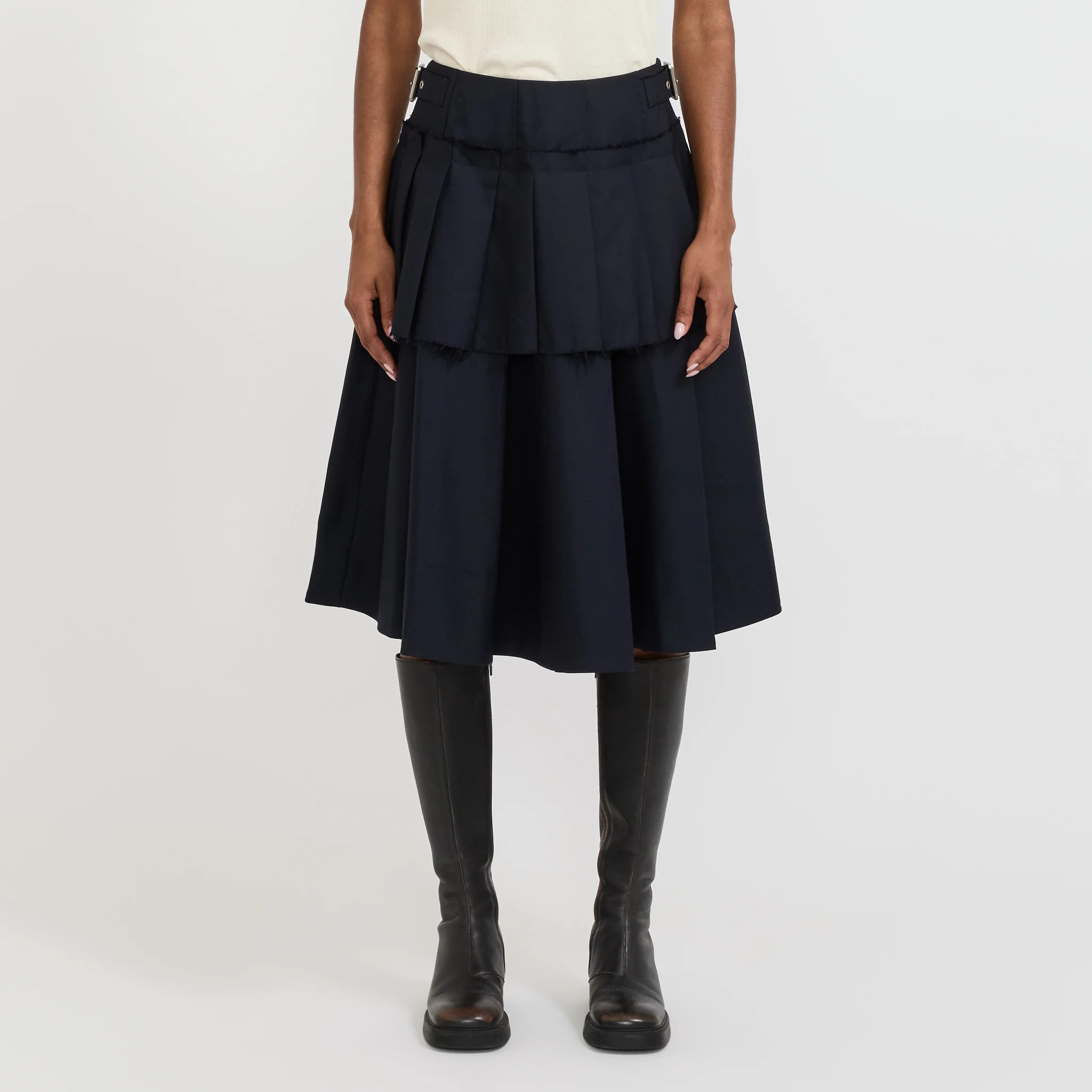 Pleated Skirt Midnight Blue