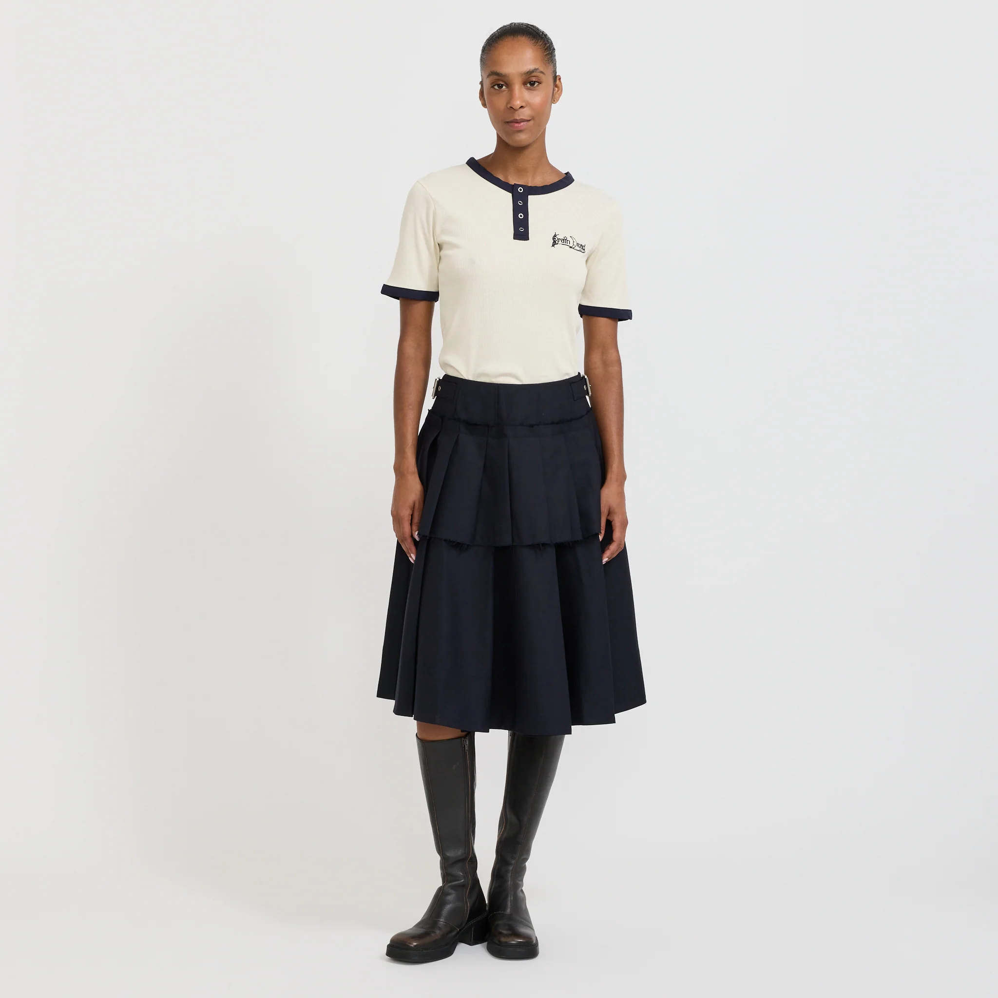 Pleated Skirt Midnight Blue - Image 2