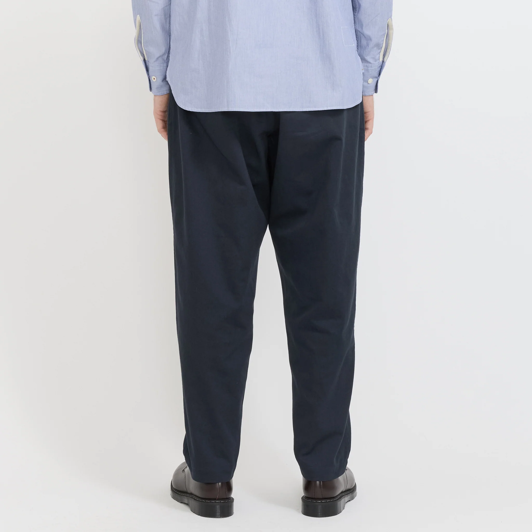 Pleated Track Pant Twill Navy - Image 4