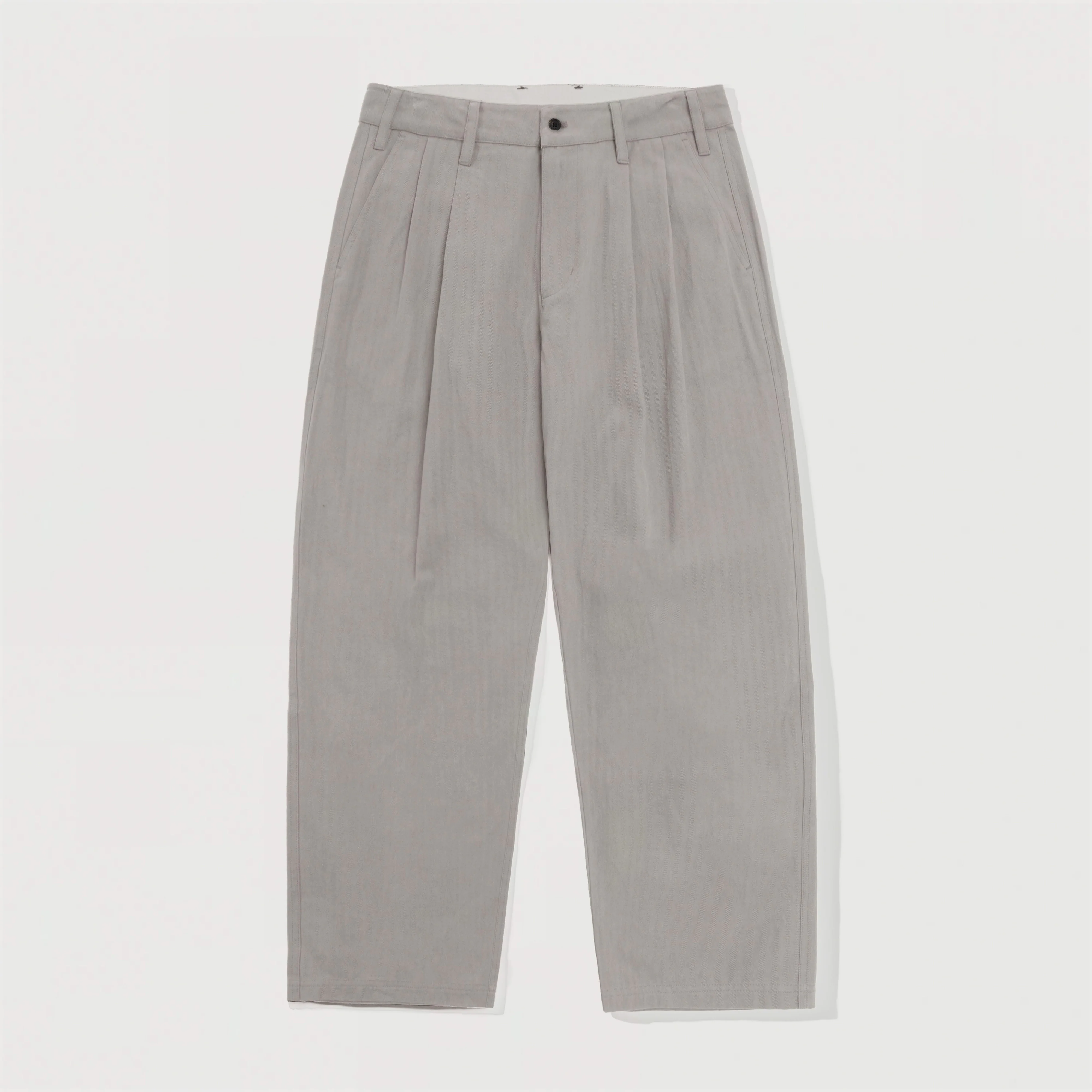 Pleated Trousers Washed Light Grey