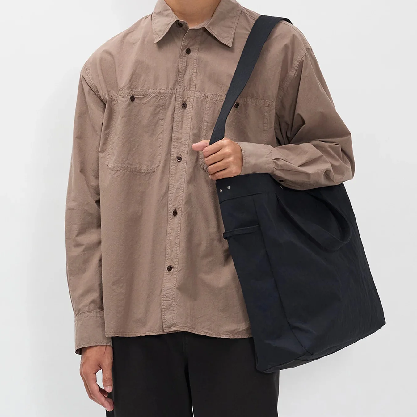 Pligt Japanese Compact Nylon Tote Dark Navy - Image 4