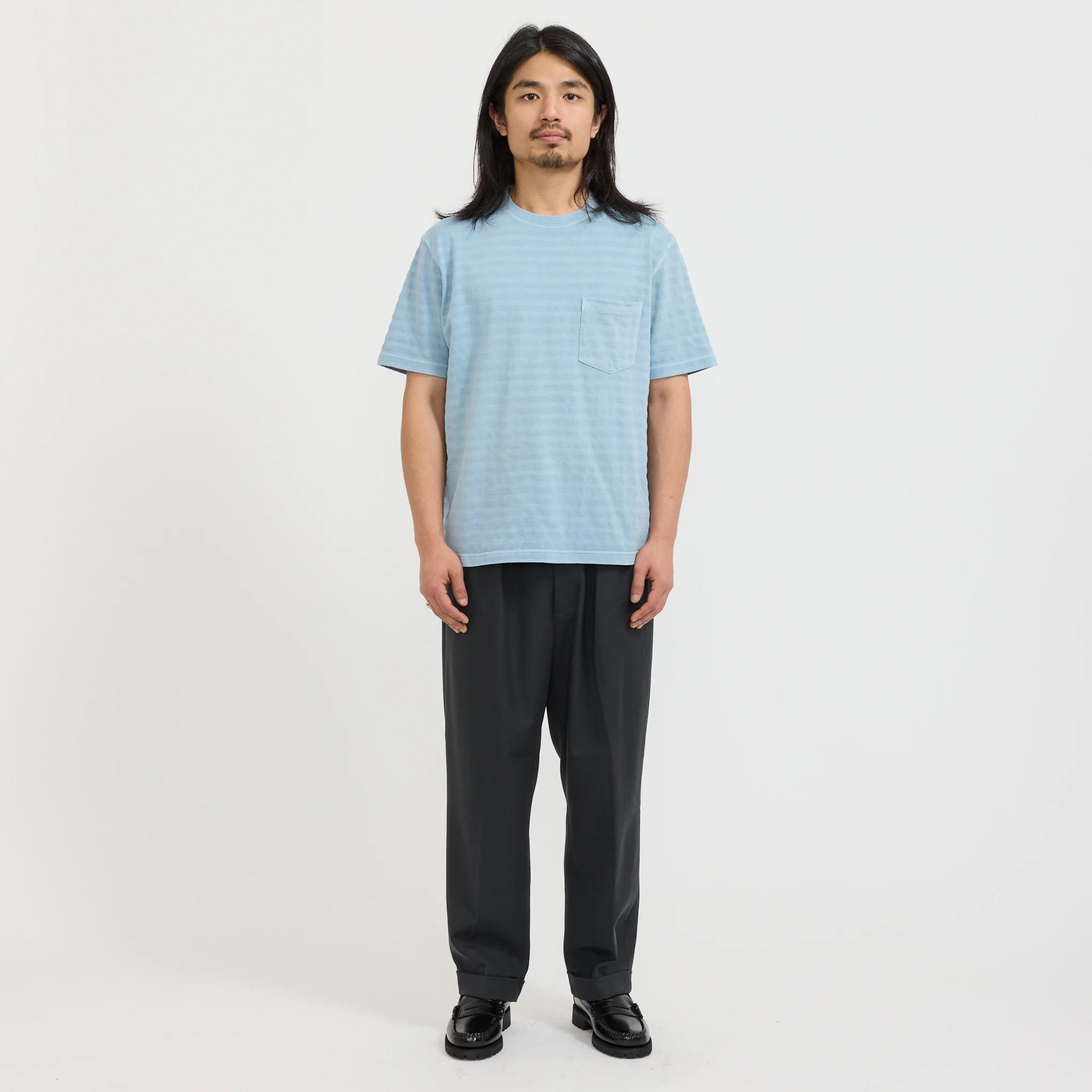 Pocket Tee Pique Garment Dye Sax - Image 2