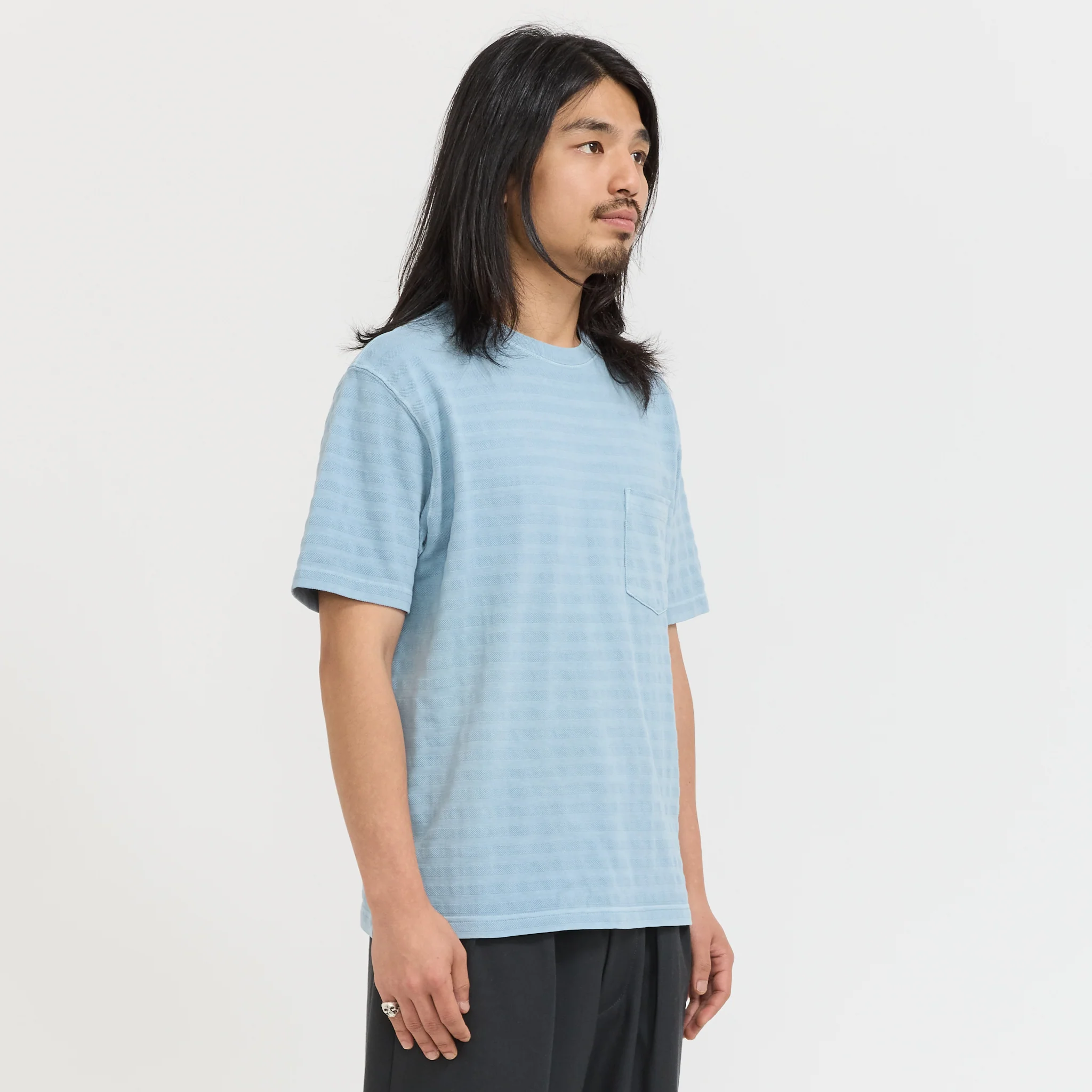 Pocket Tee Pique Garment Dye Sax - Image 3
