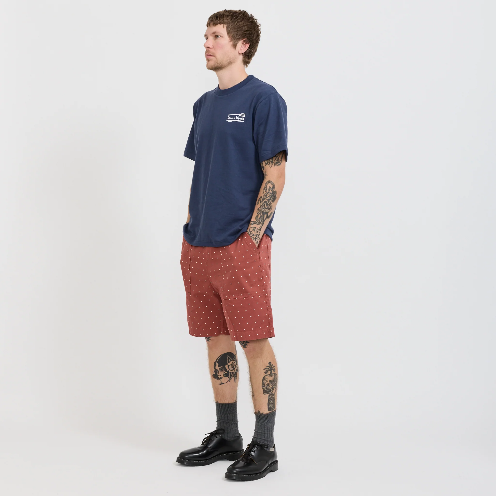 Polka Dot Chef Shorts Clay - Image 2