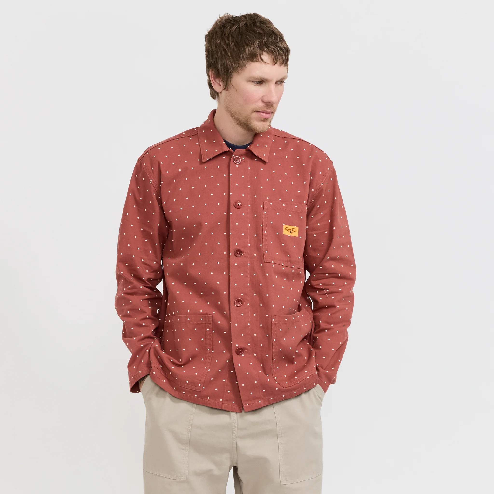 Polka Dot Chore Shirt Clay