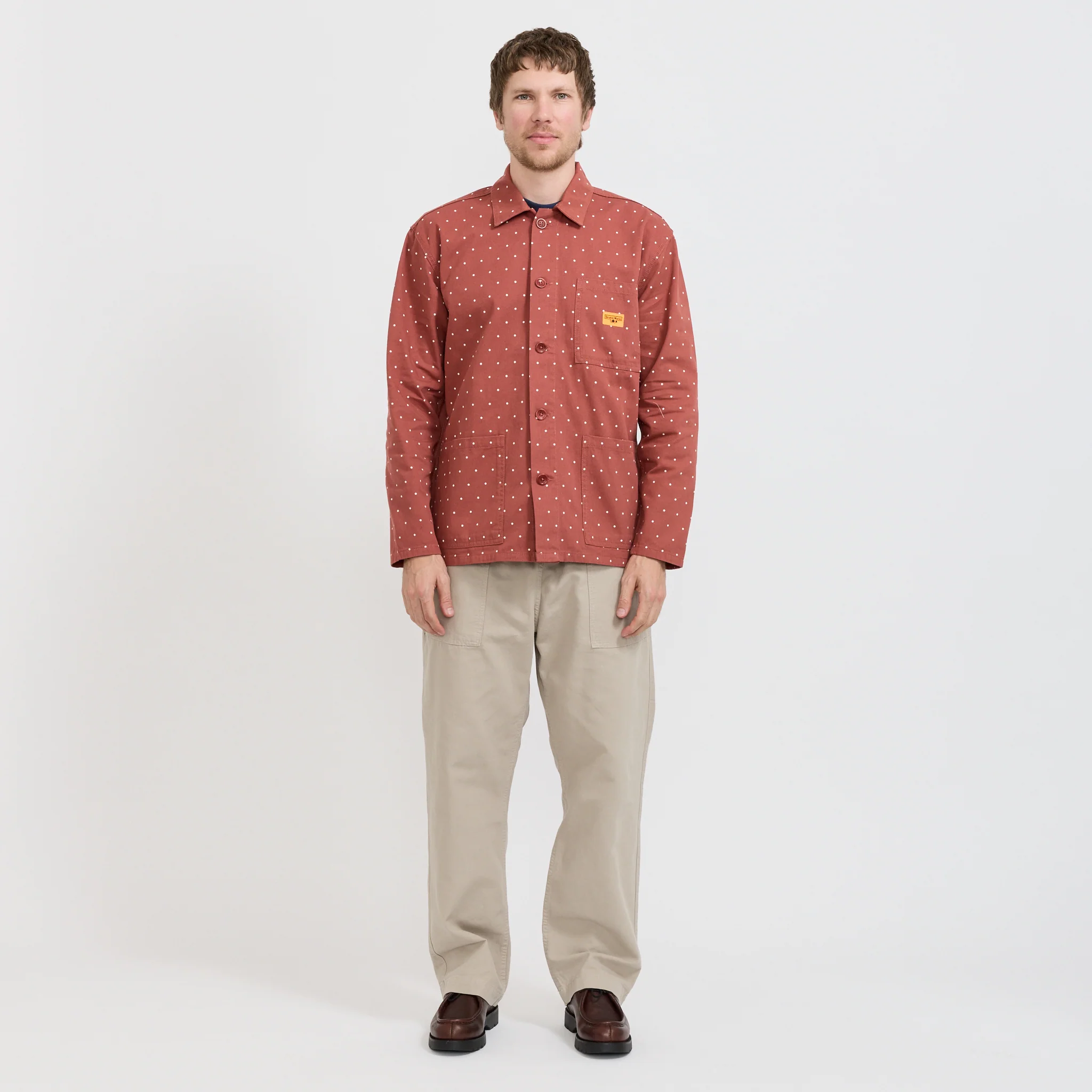Polka Dot Chore Shirt Clay - Image 2