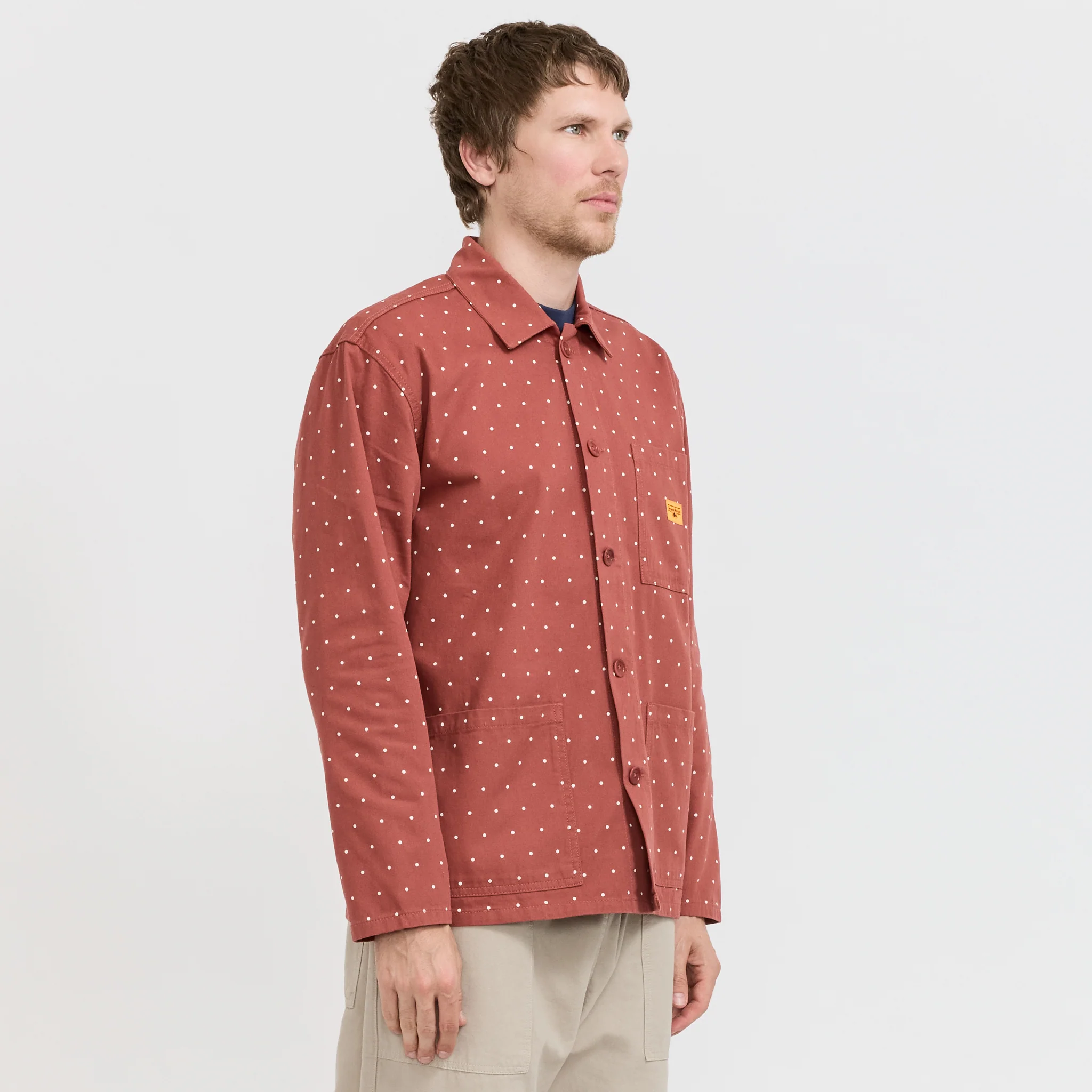 Polka Dot Chore Shirt Clay - Image 3