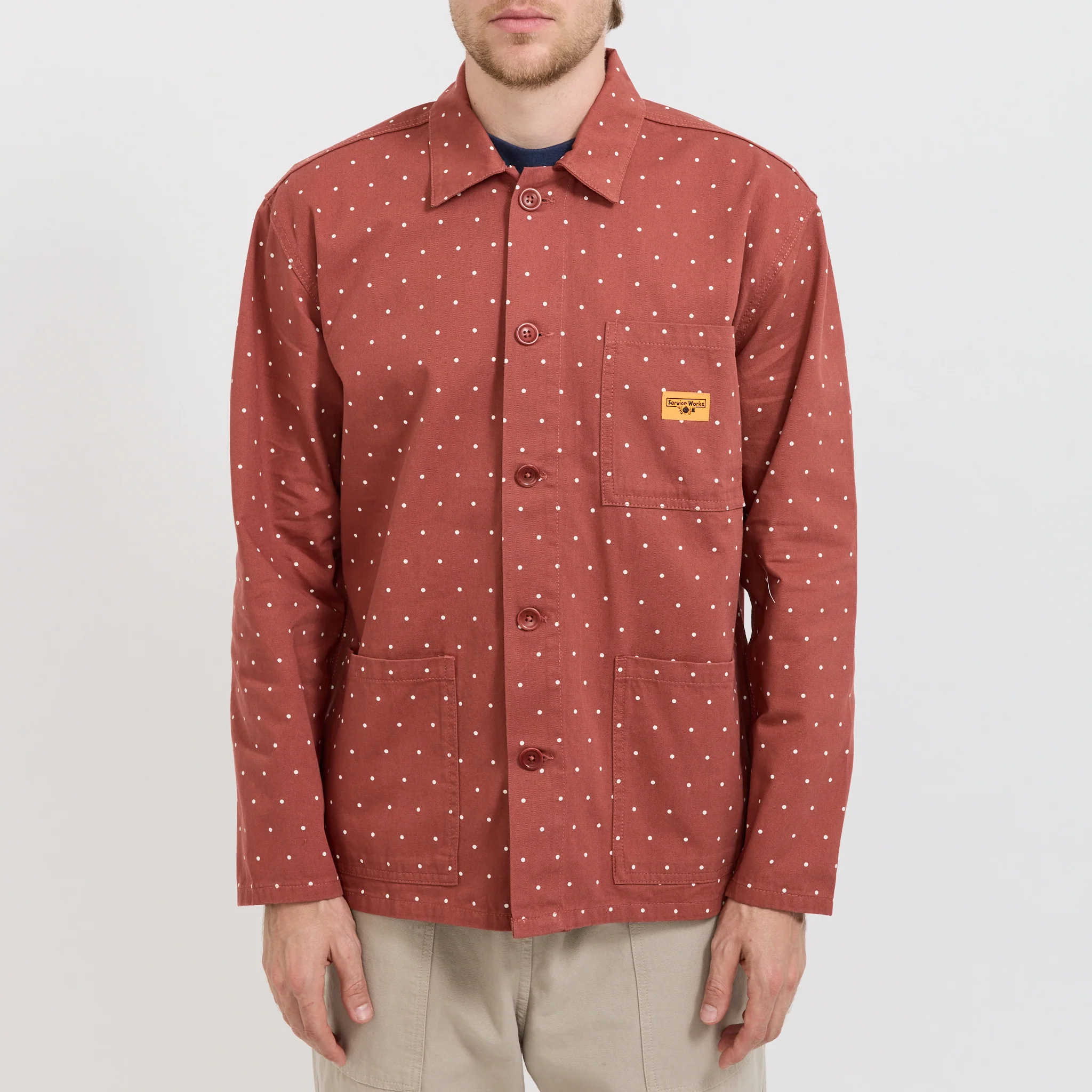 Polka Dot Chore Shirt Clay - Image 5
