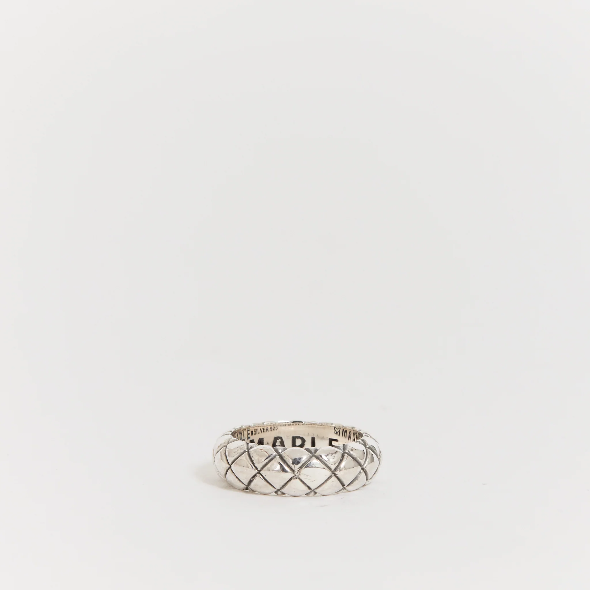 Quilted Band Ring Silver