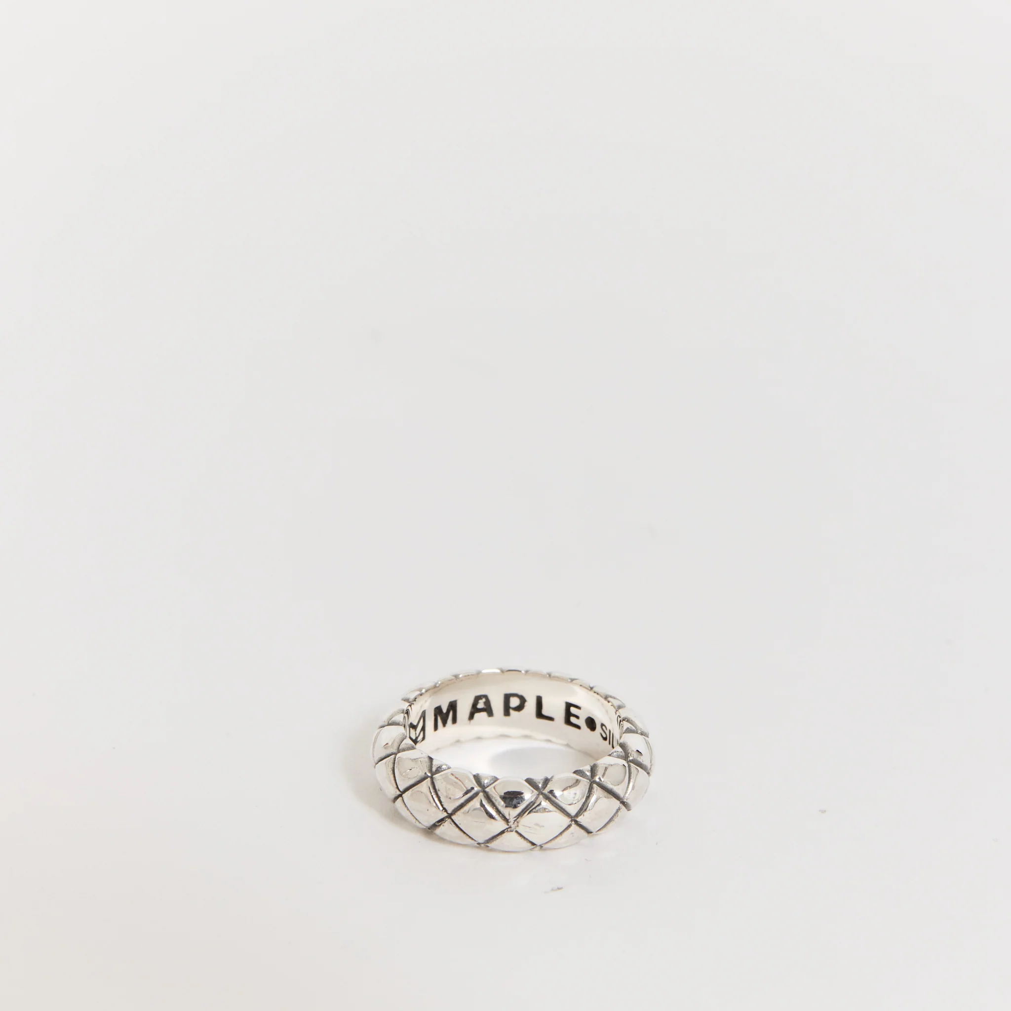Quilted Band Ring Silver - Image 2