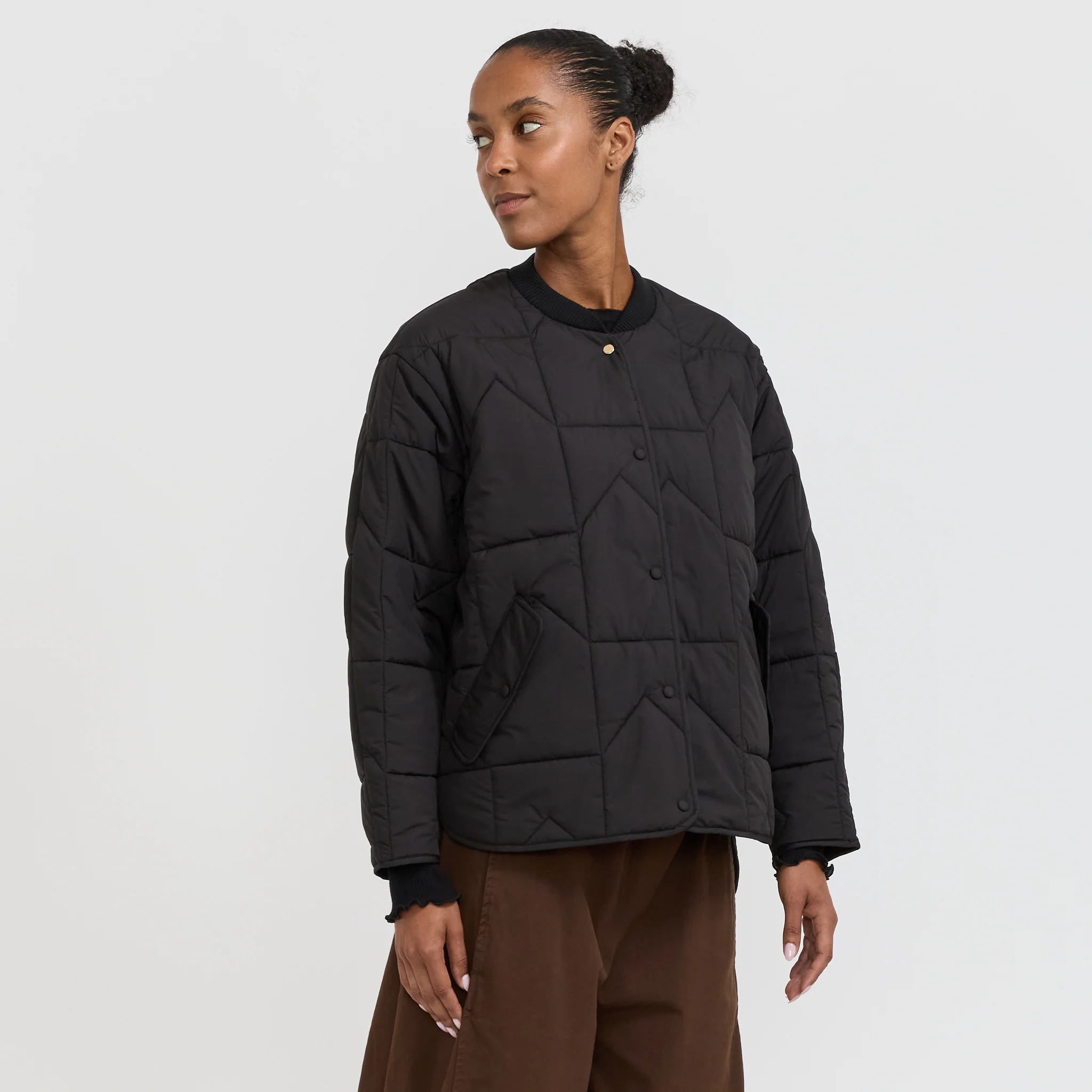 Quilted Monogram Jacket Black/Brown - Image 3
