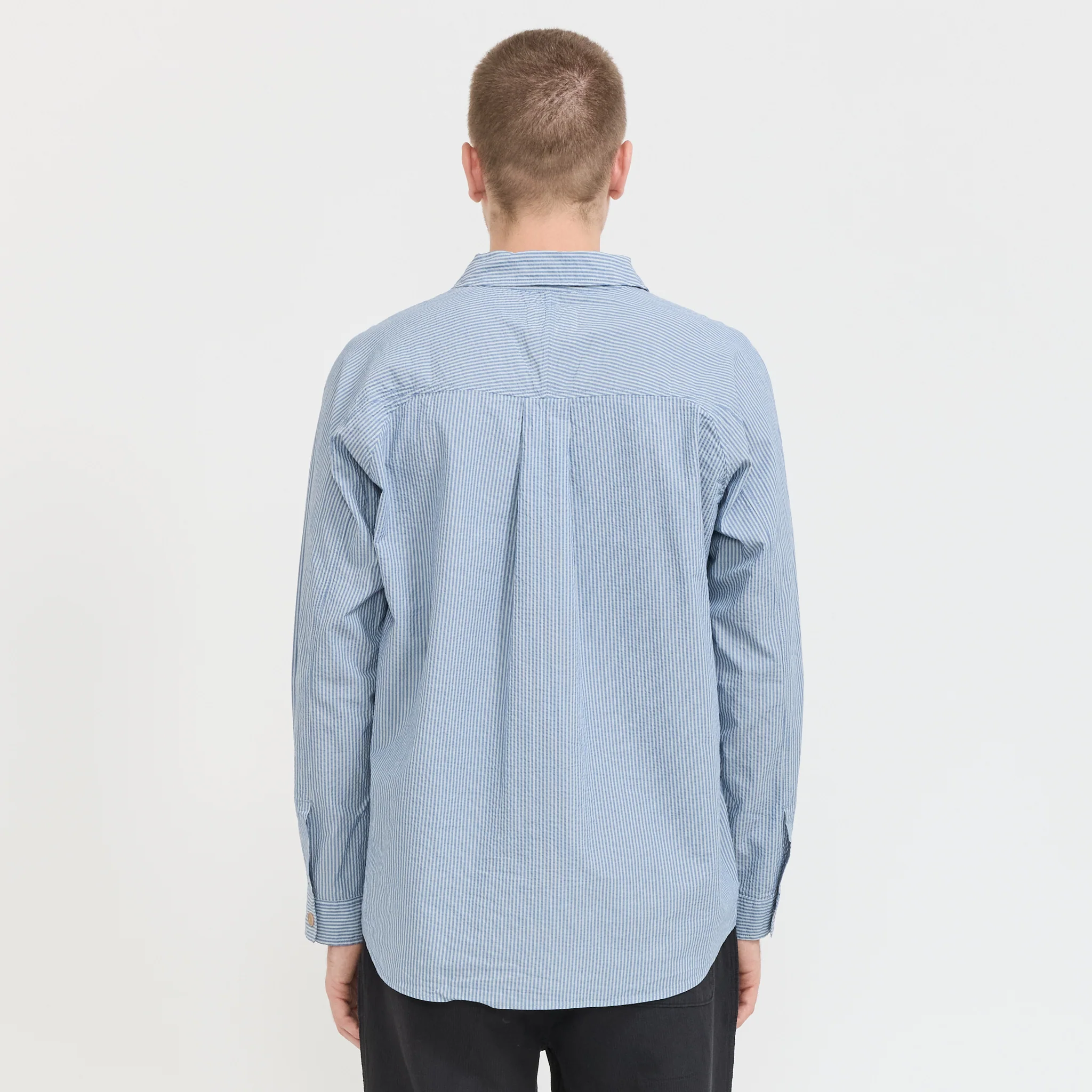 Raglan Shirt Blue Crinkle Stripe - Image 4