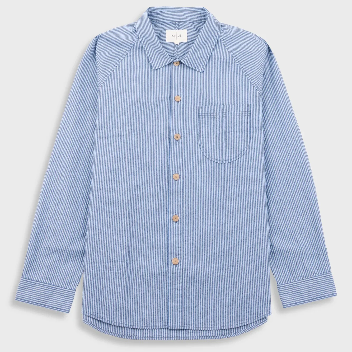 Raglan Shirt Blue Crinkle Stripe - Image 8