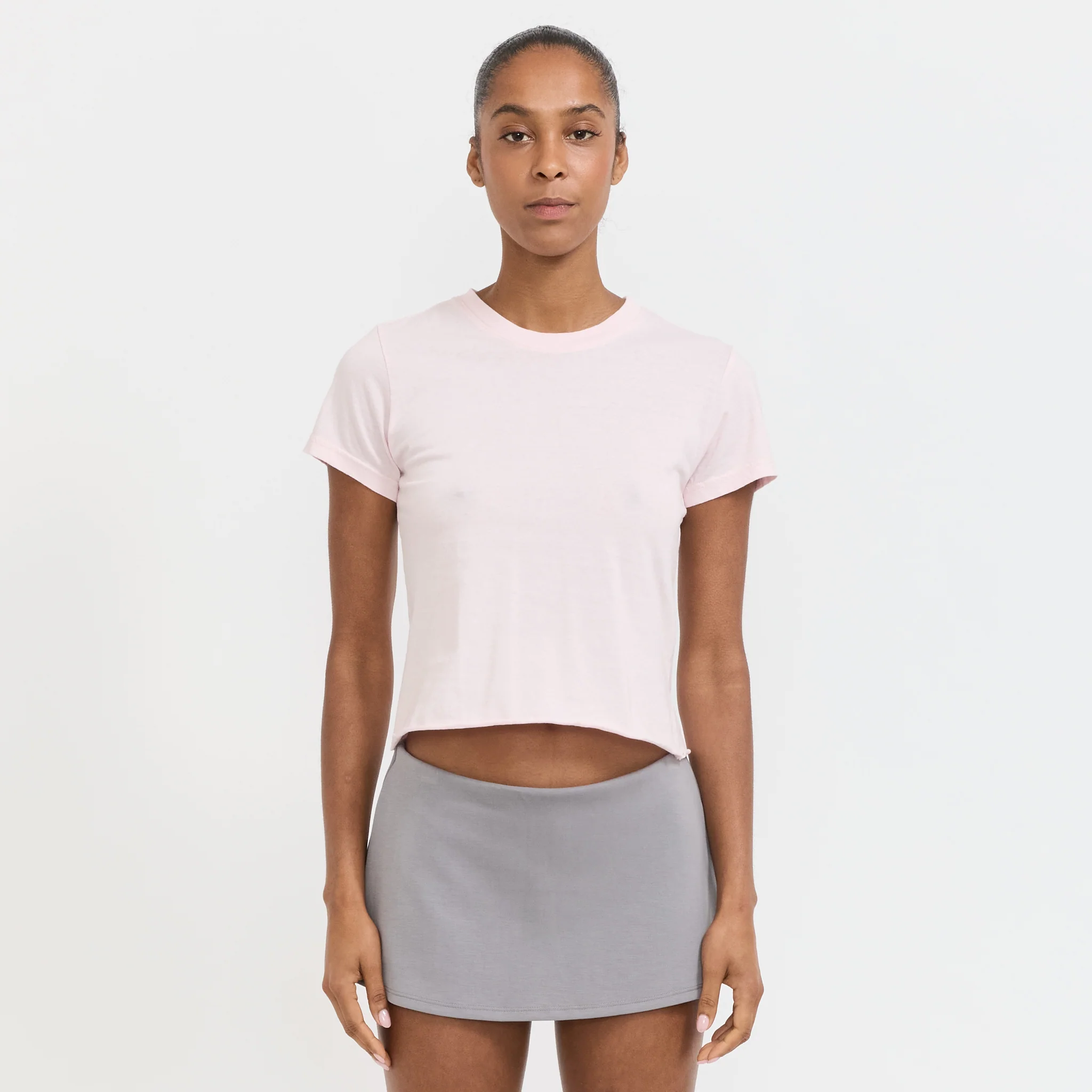 Raw Edge Baby T-Shirt Powder Pink