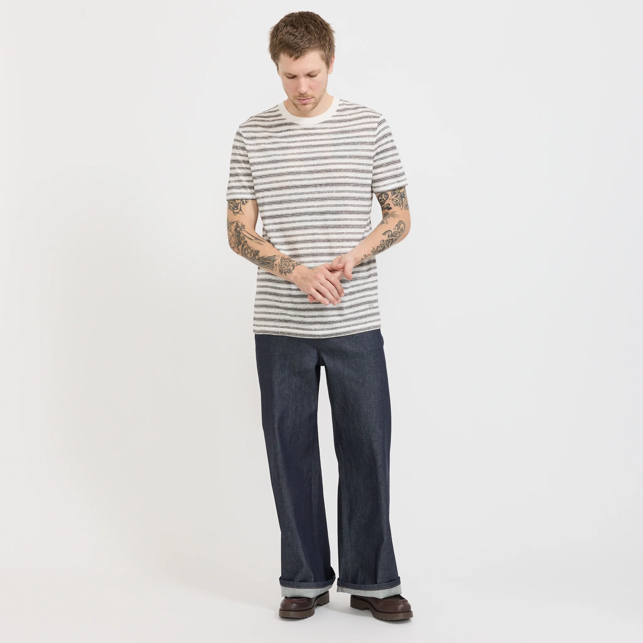 Raye T-Shirt Brown Stripe - Image 2