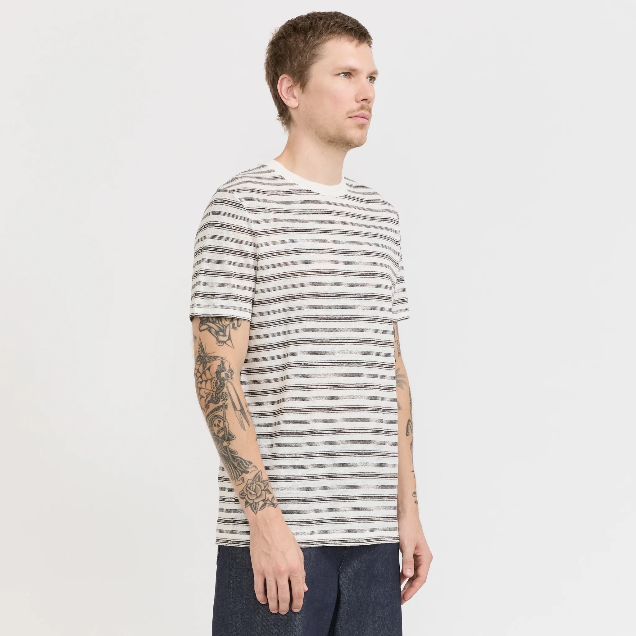 Raye T-Shirt Brown Stripe - Image 3