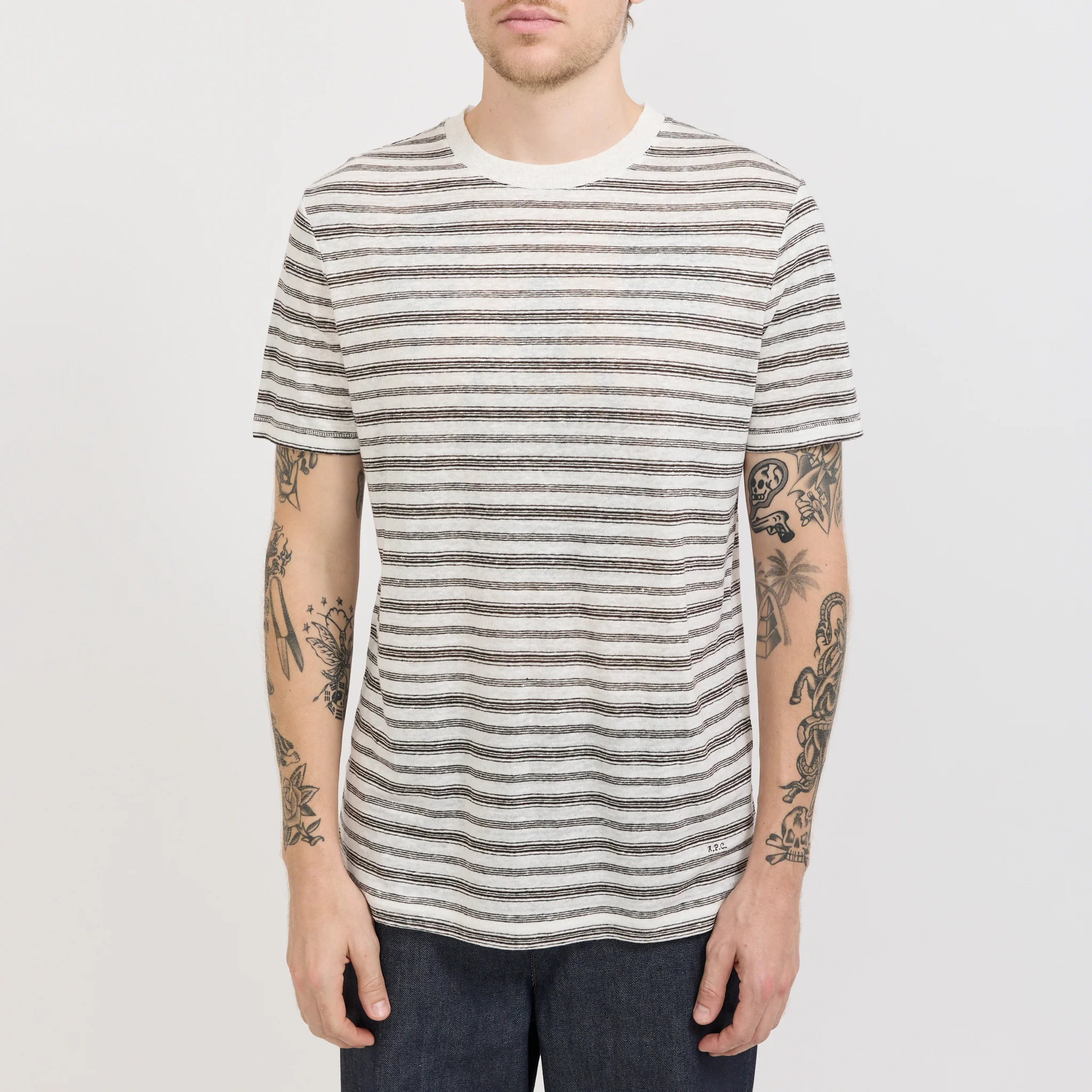 Raye T-Shirt Brown Stripe - Image 5