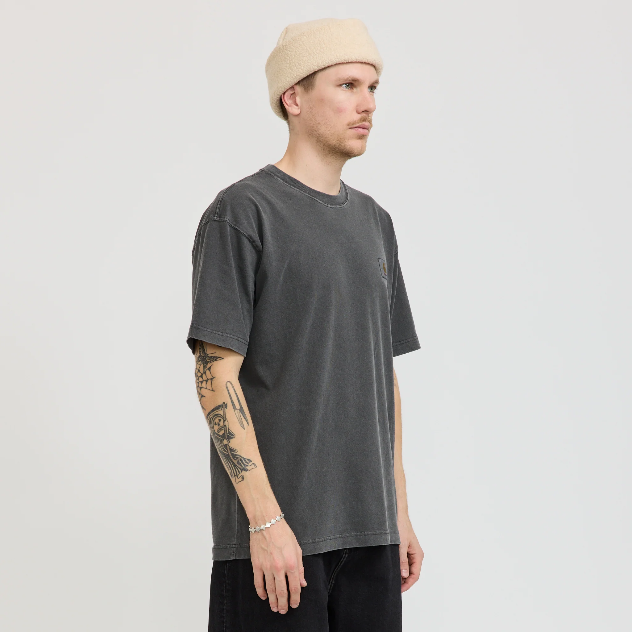 Recycled Wool Watch Cap Beige - Image 5