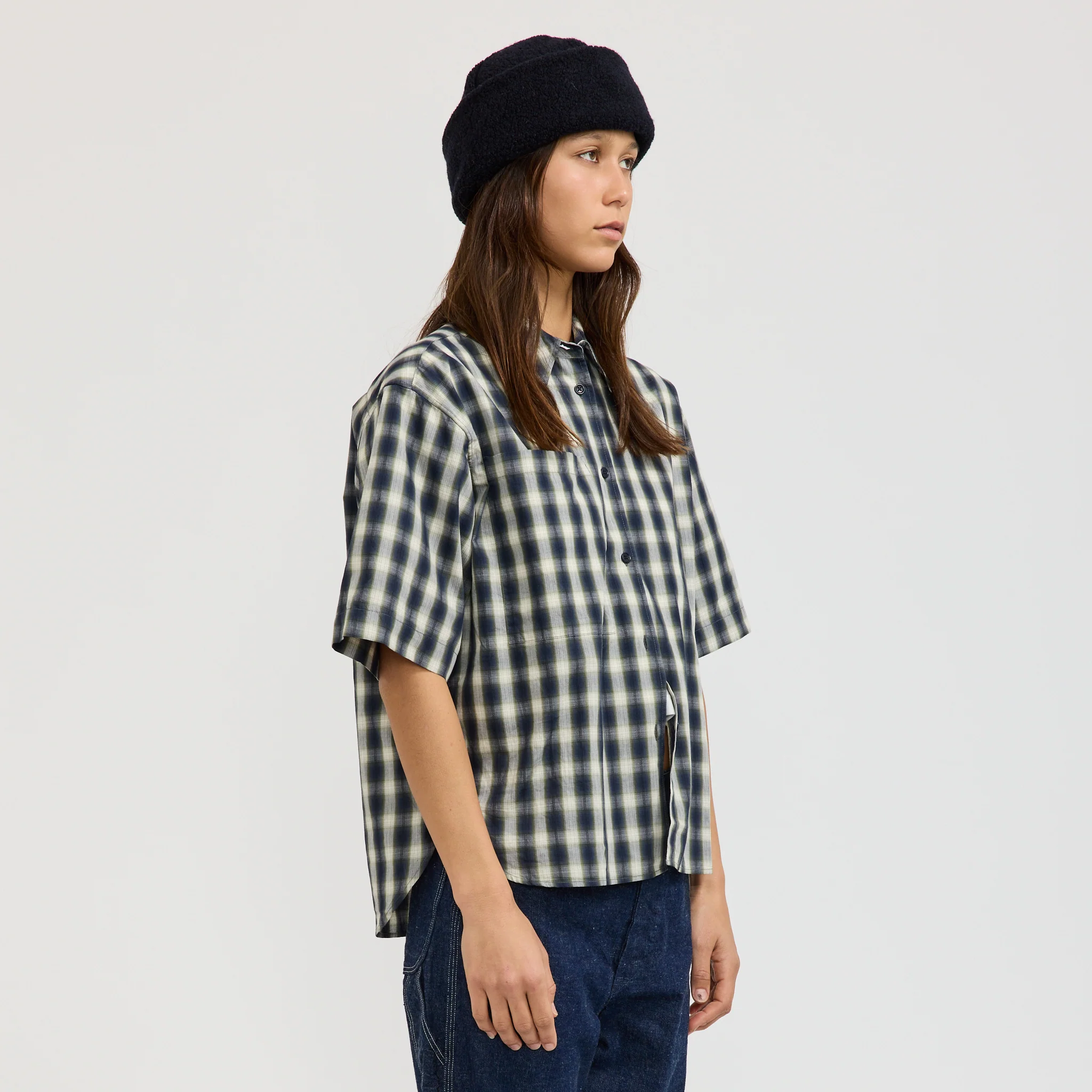 Recycled Wool Watch Cap Navy - Image 3