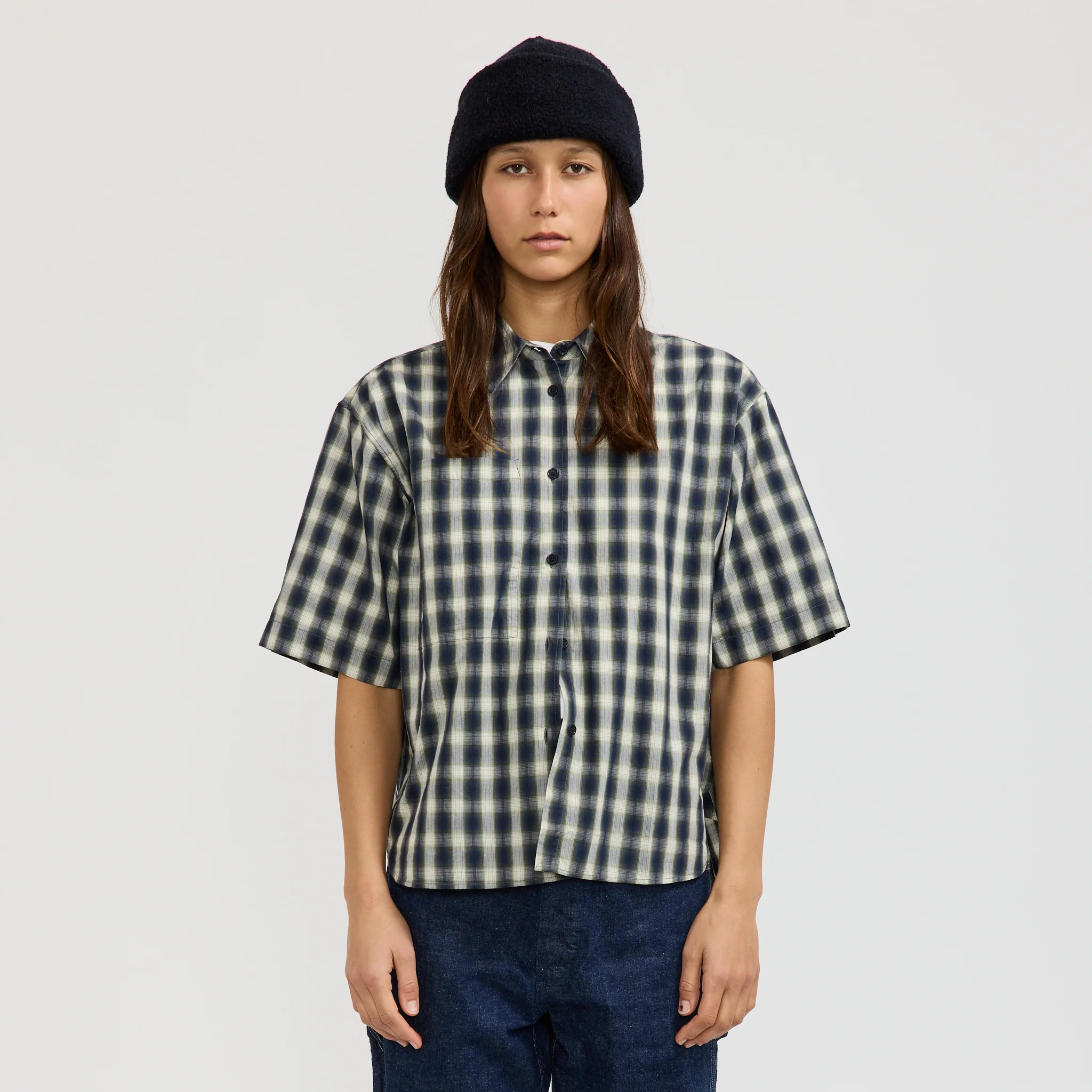 Recycled Wool Watch Cap Navy - Image 4