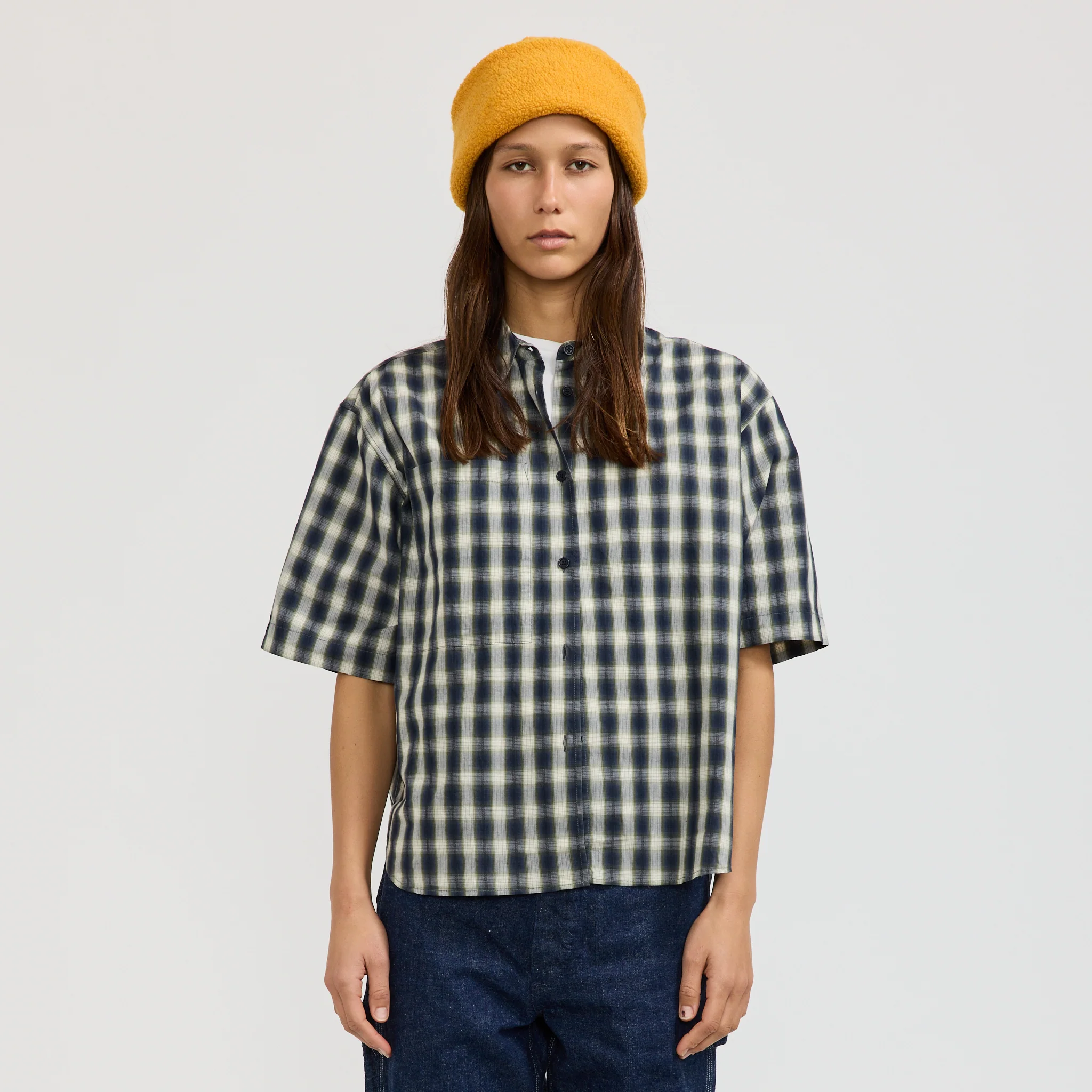 Recycled Wool Watch Cap Yellow - Image 4