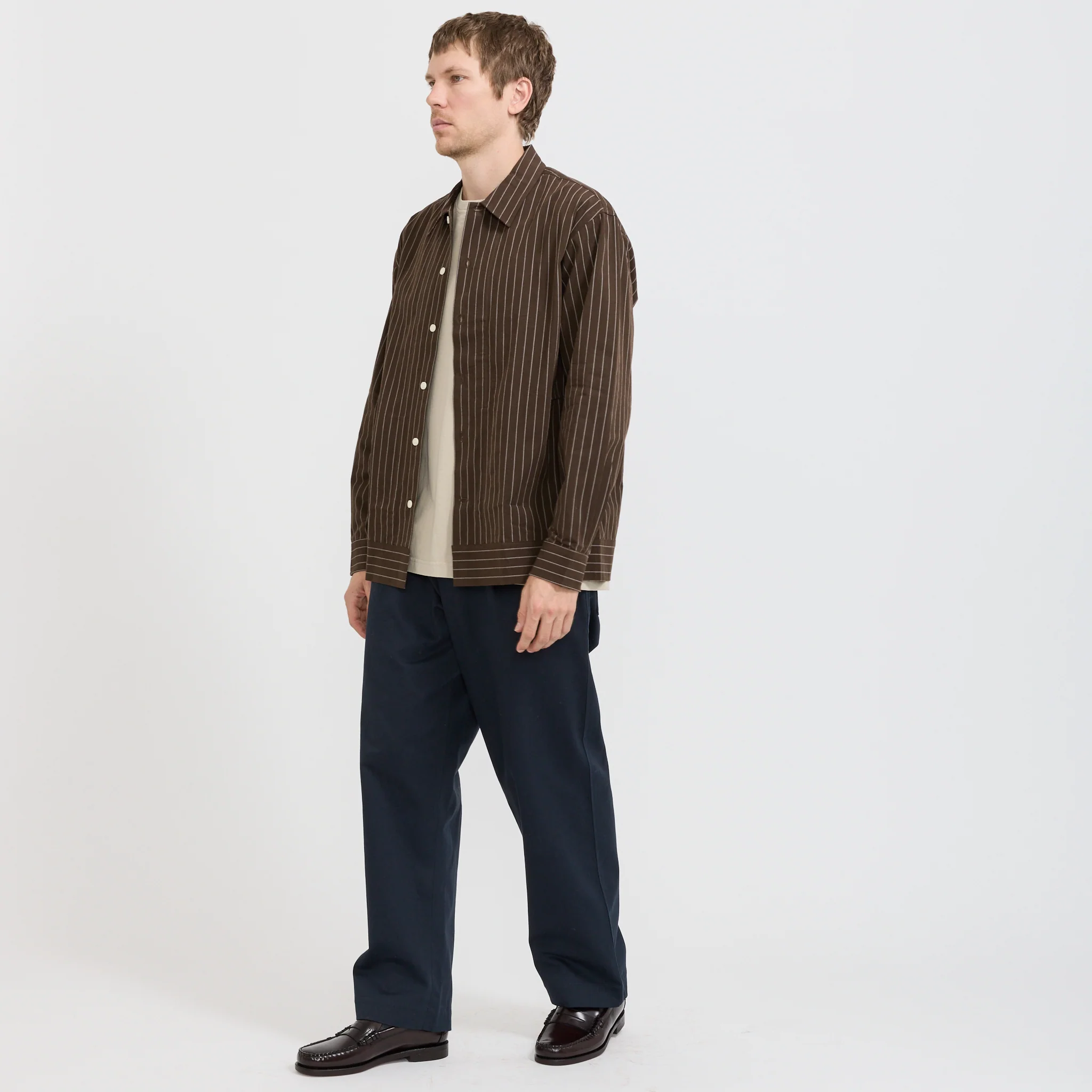 Reed Overshirt Brown Stripe - Image 2