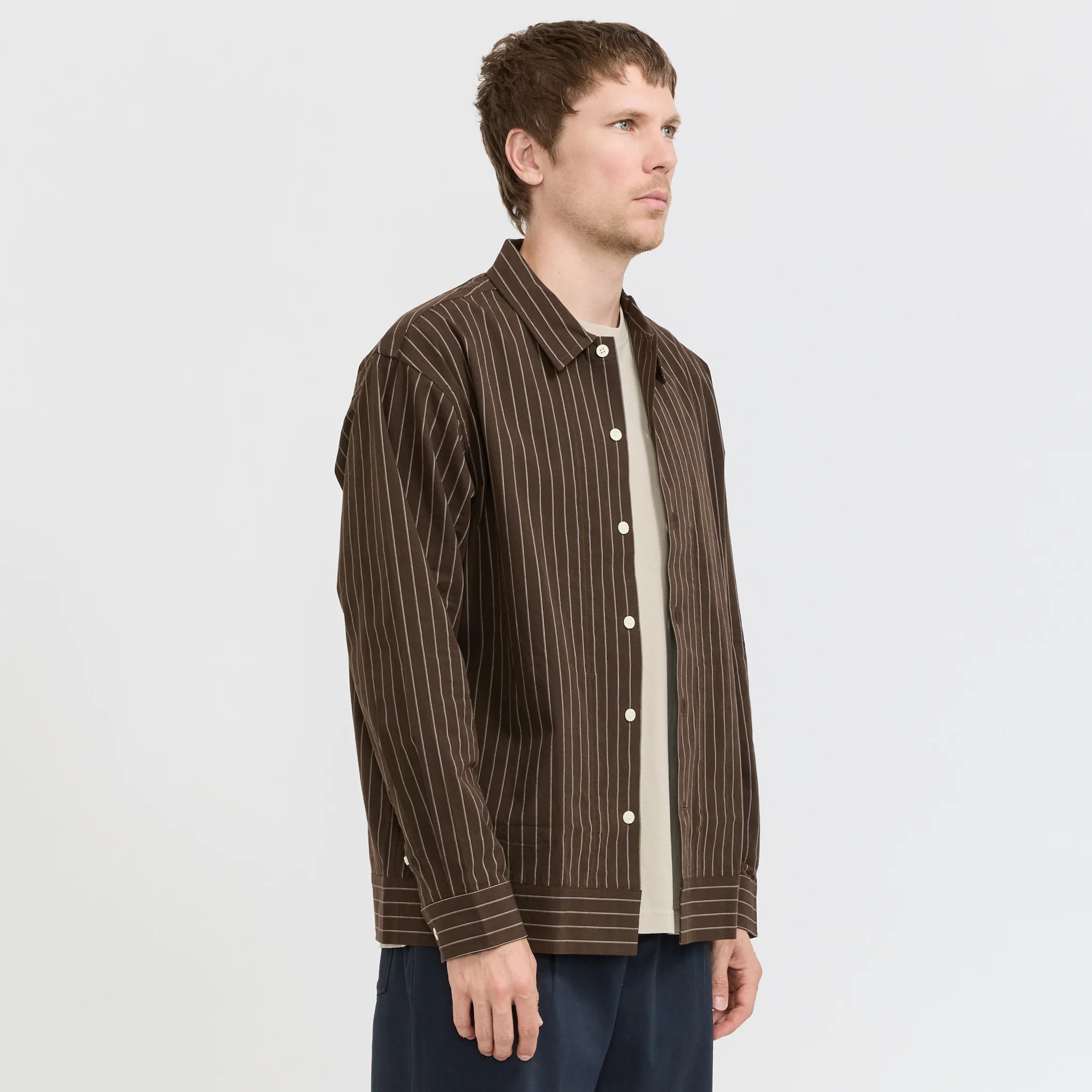 Reed Overshirt Brown Stripe - Image 3