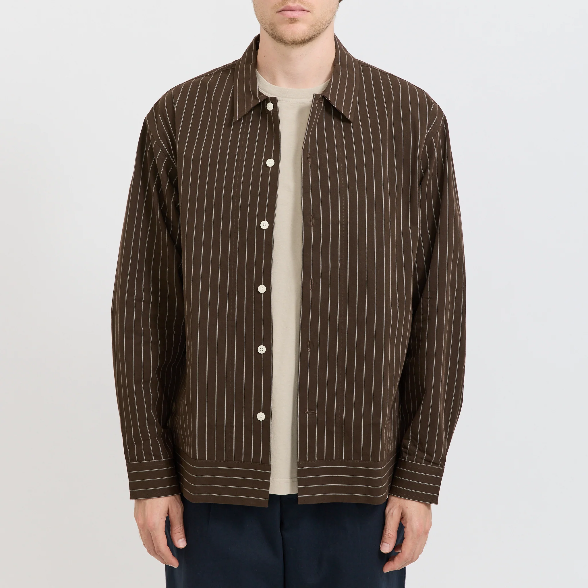 Reed Overshirt Brown Stripe - Image 5