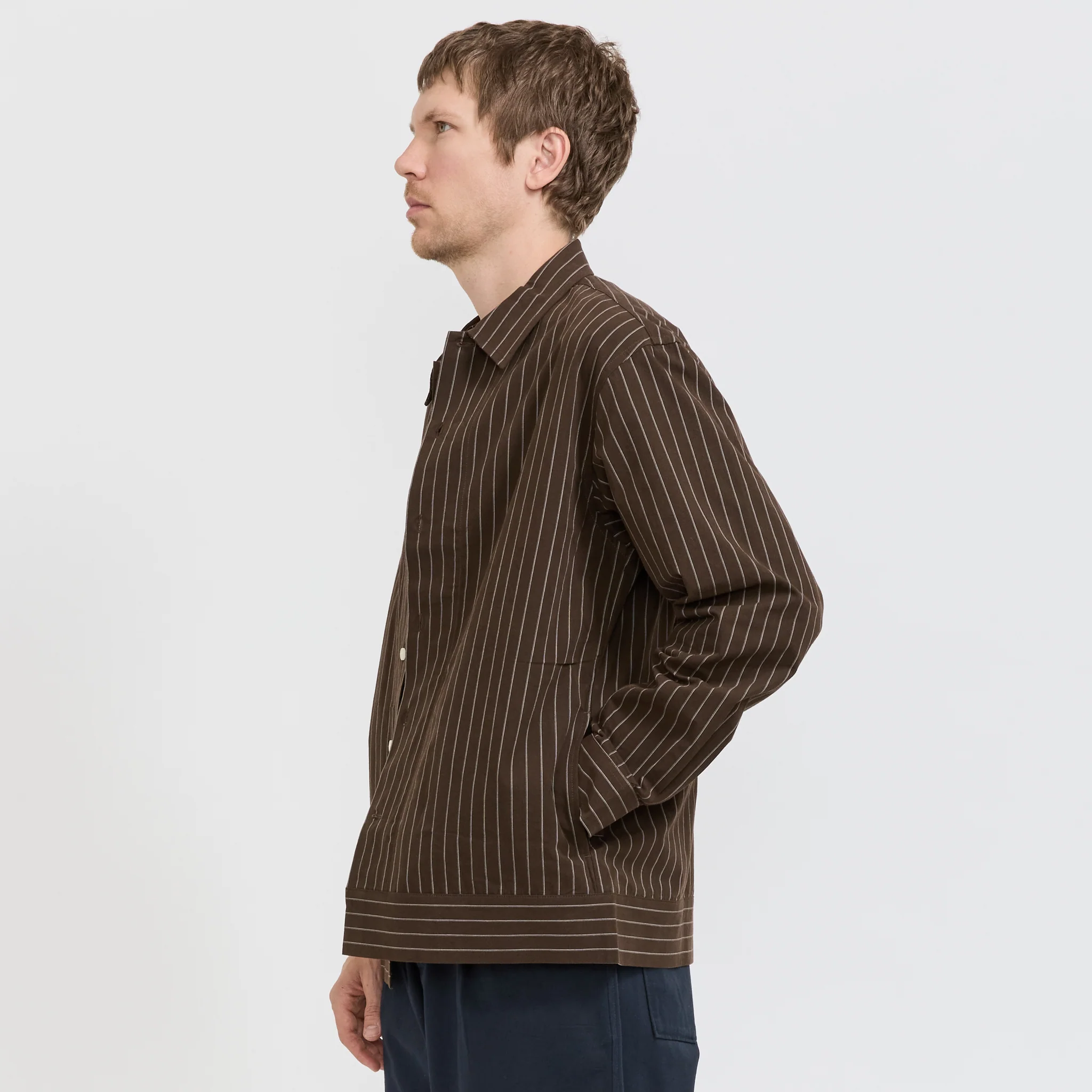 Reed Overshirt Brown Stripe - Image 6