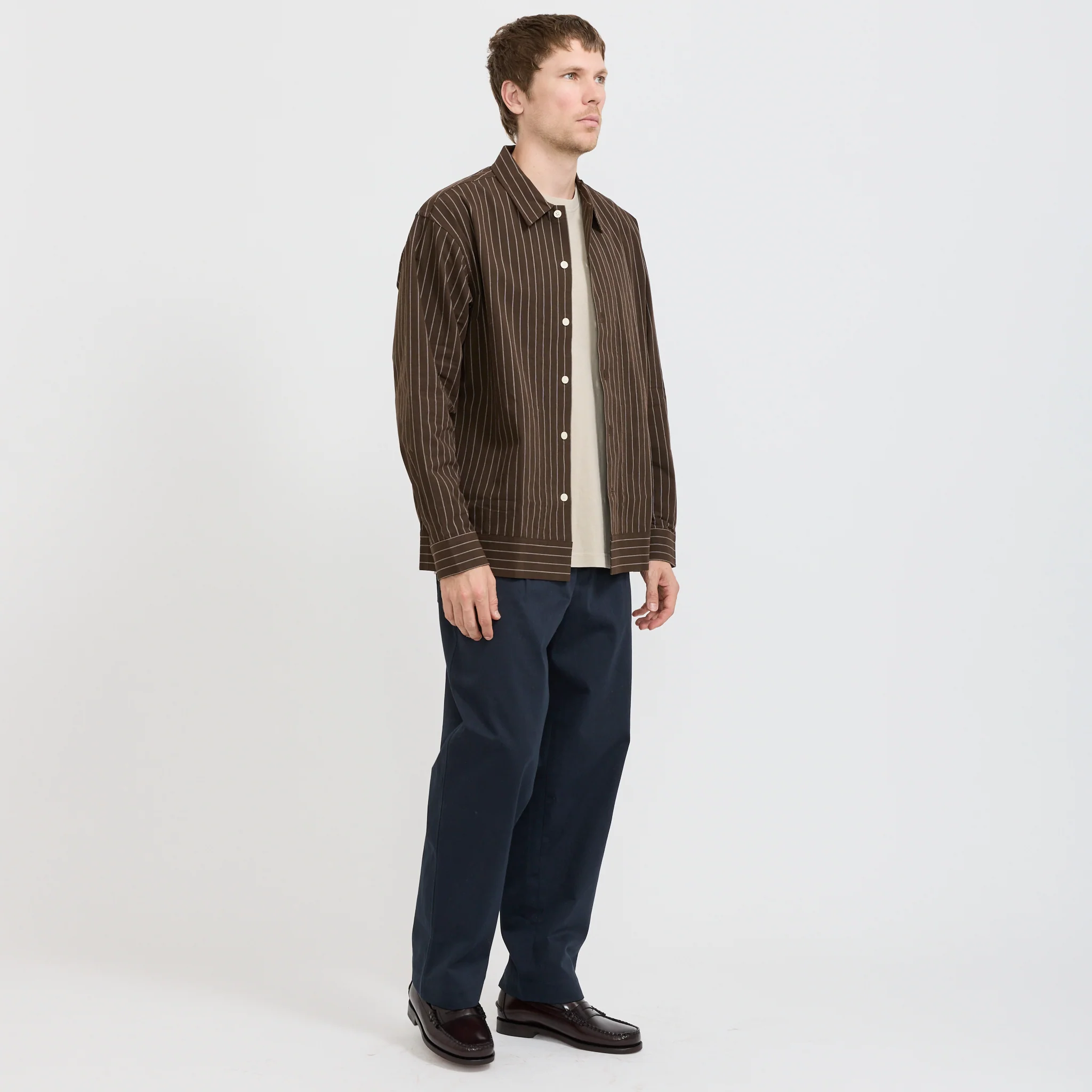 Reed Overshirt Brown Stripe - Image 7