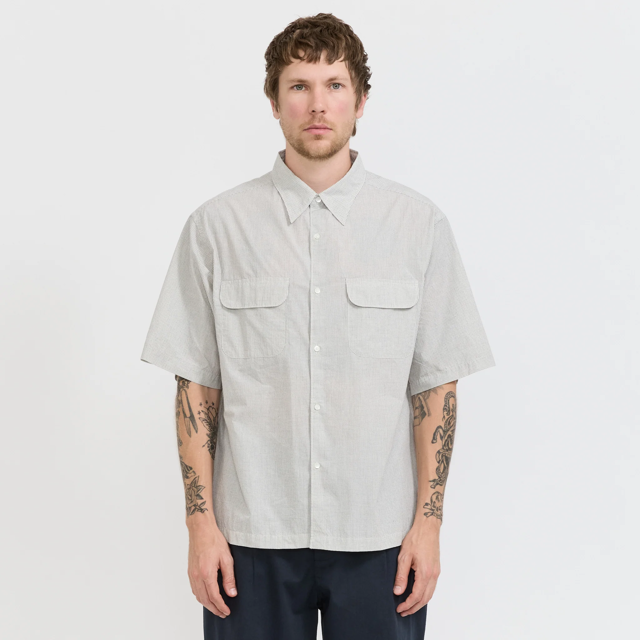 Regular Collar S/S Shirt Natural - Image 7